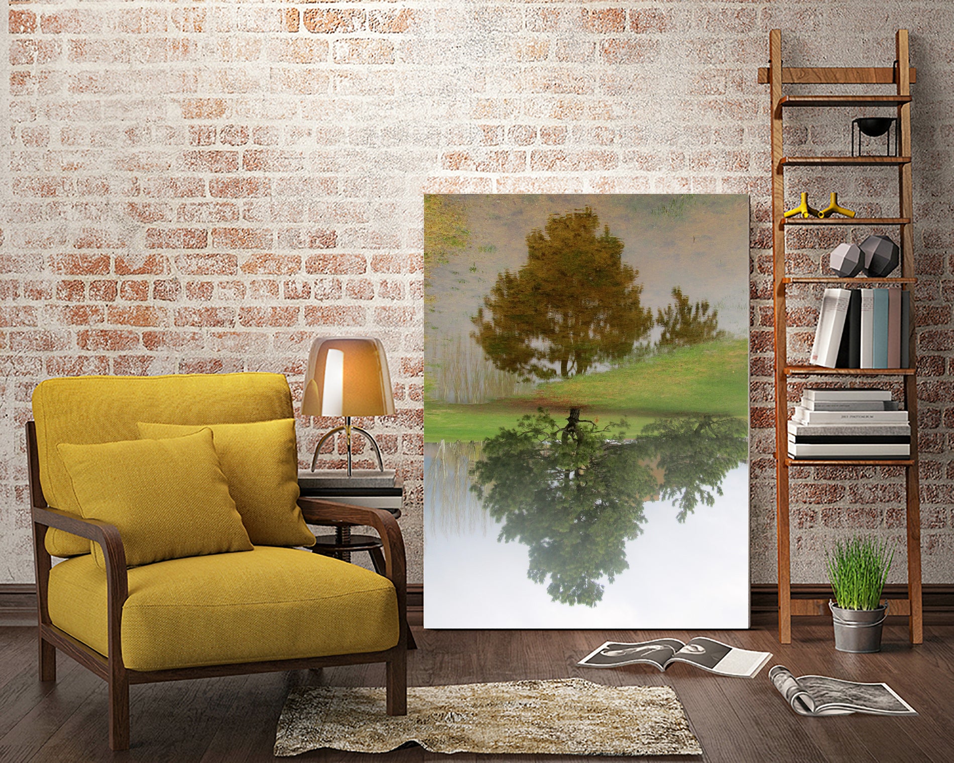 I look at life on both sides now by Pauline Aubut on GIANT ART - green botanical reflection