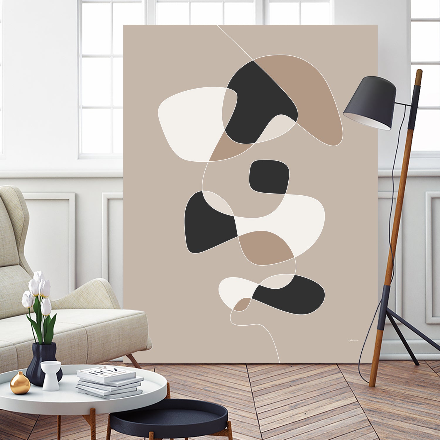 Forms of Art III by M Studio on GIANT ART - beige scandinavian