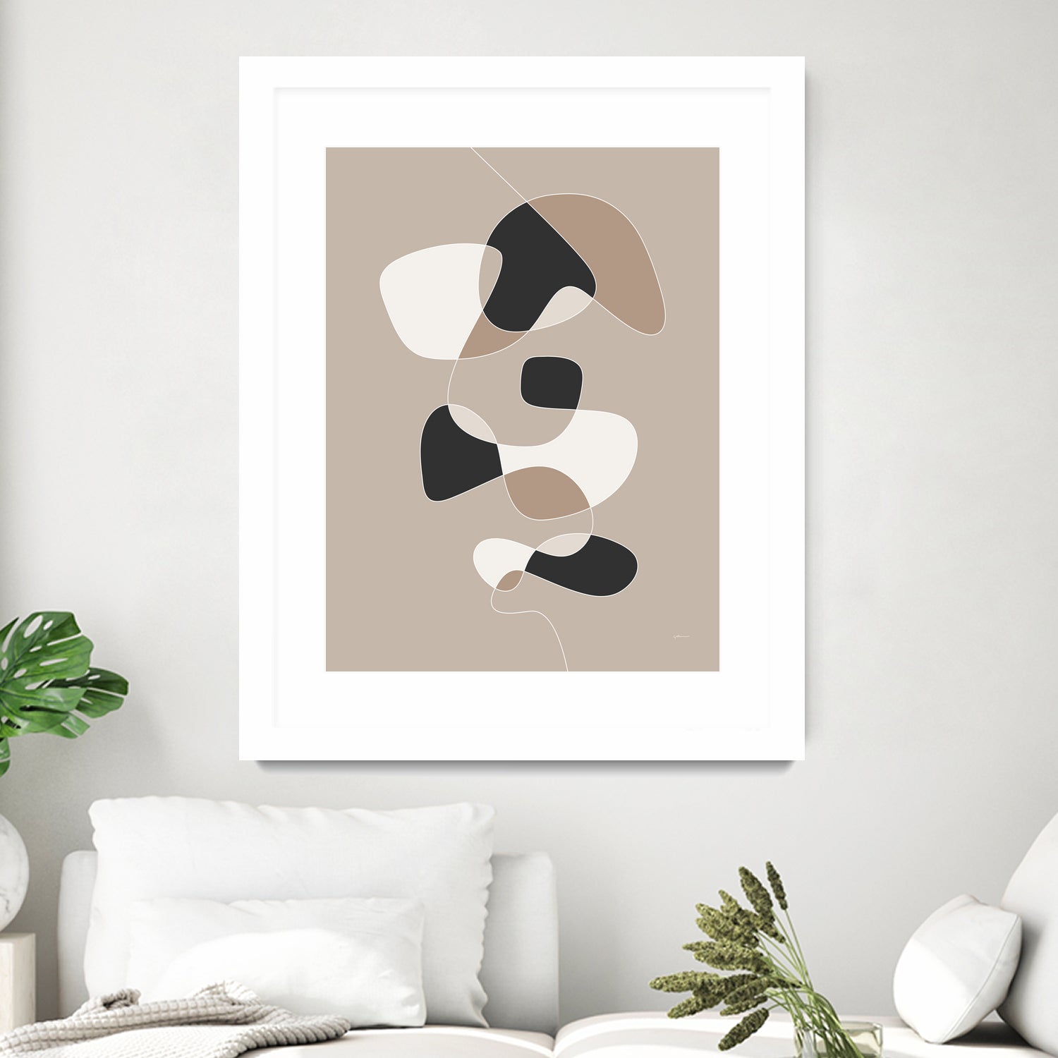 Forms of Art III by M Studio on GIANT ART - beige scandinavian