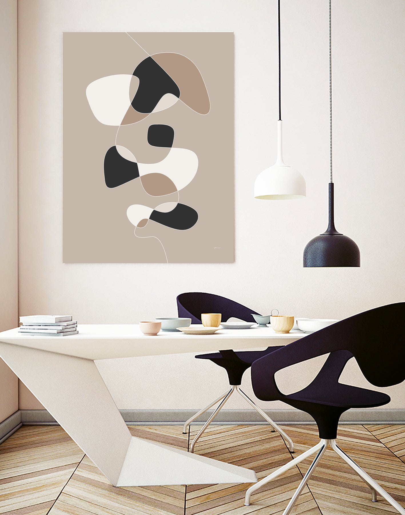 Forms of Art III by M Studio on GIANT ART - beige scandinavian