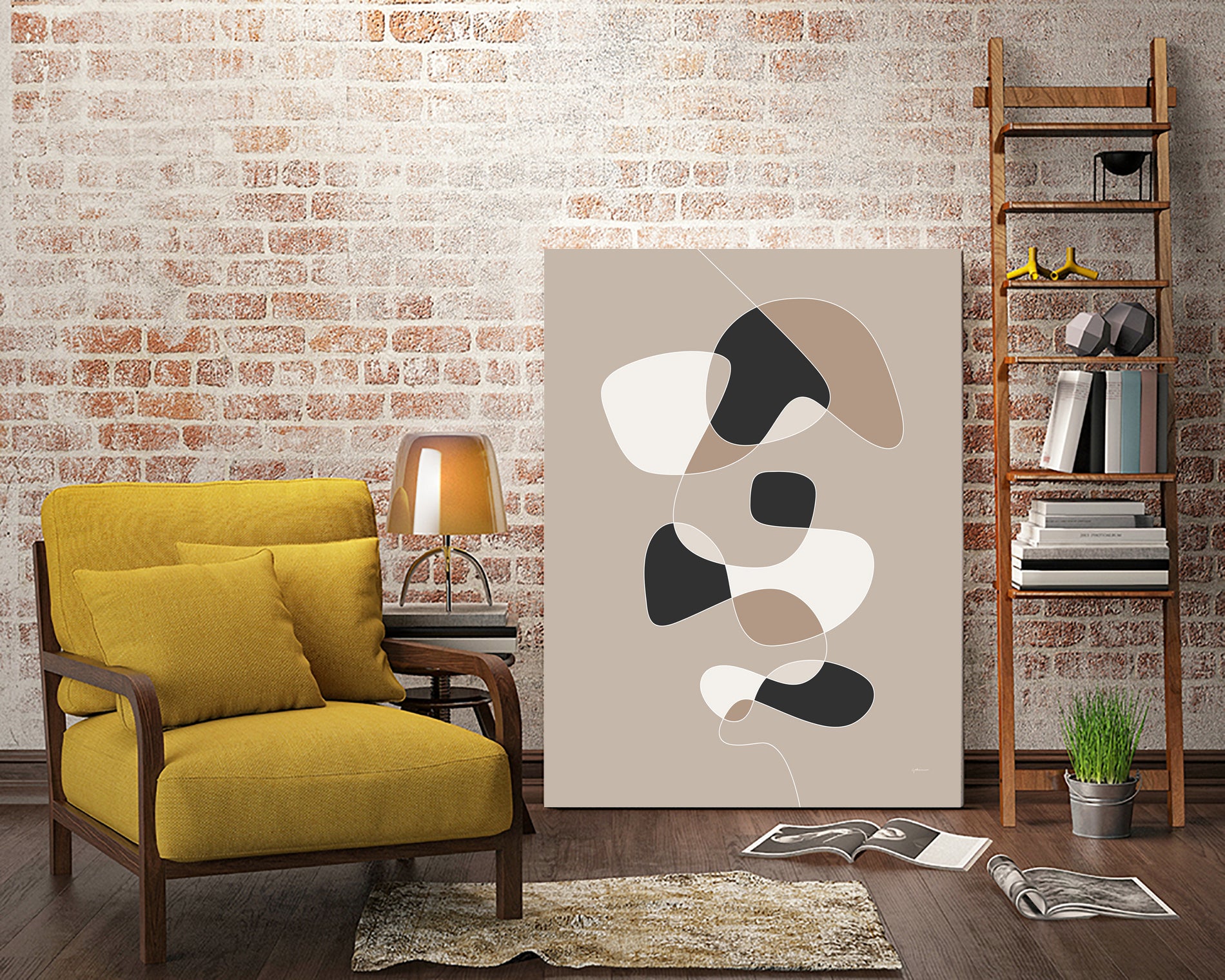 Forms of Art III by M Studio on GIANT ART - beige scandinavian