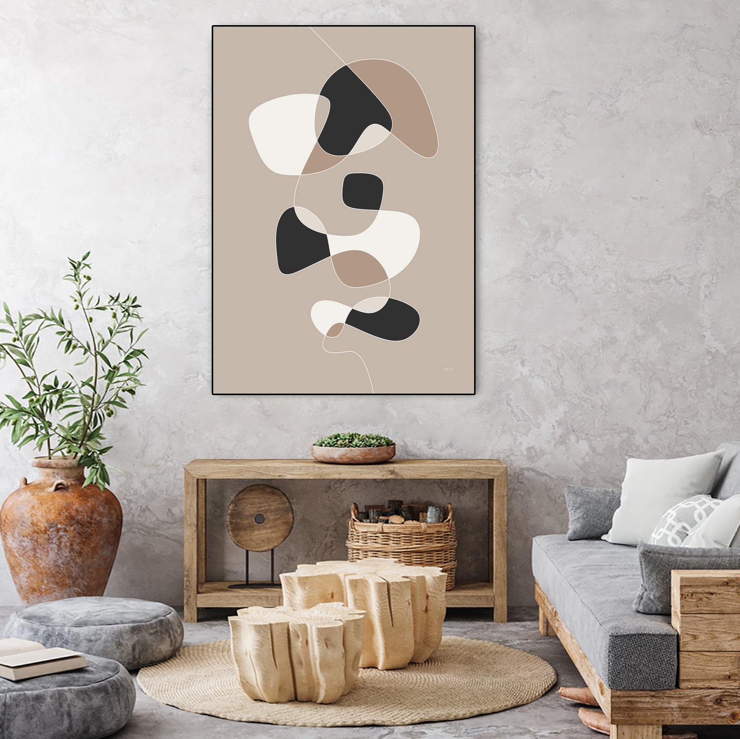 Forms of Art III by M Studio on GIANT ART - beige scandinavian