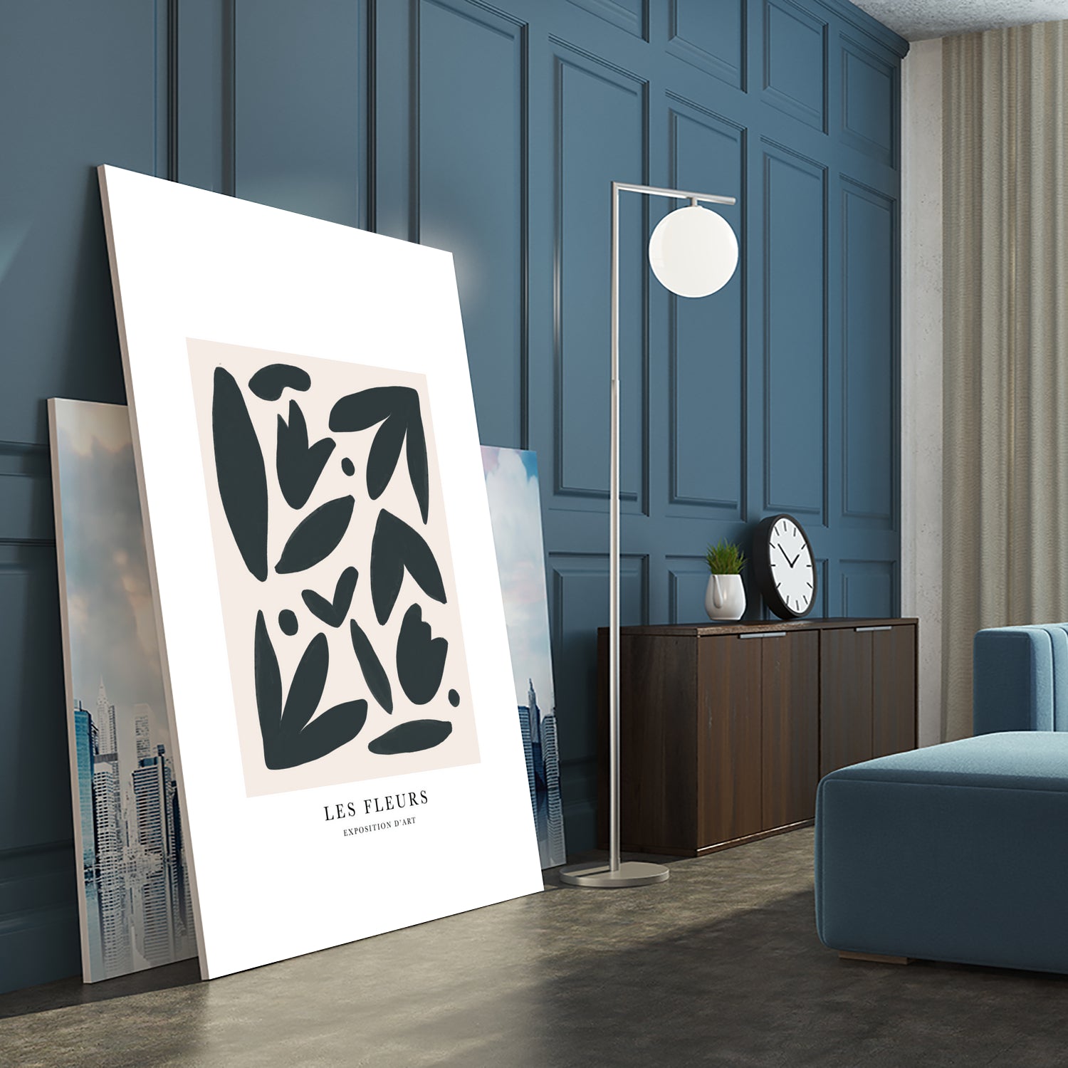 Les Fleurs by M Studio on GIANT ART - beige