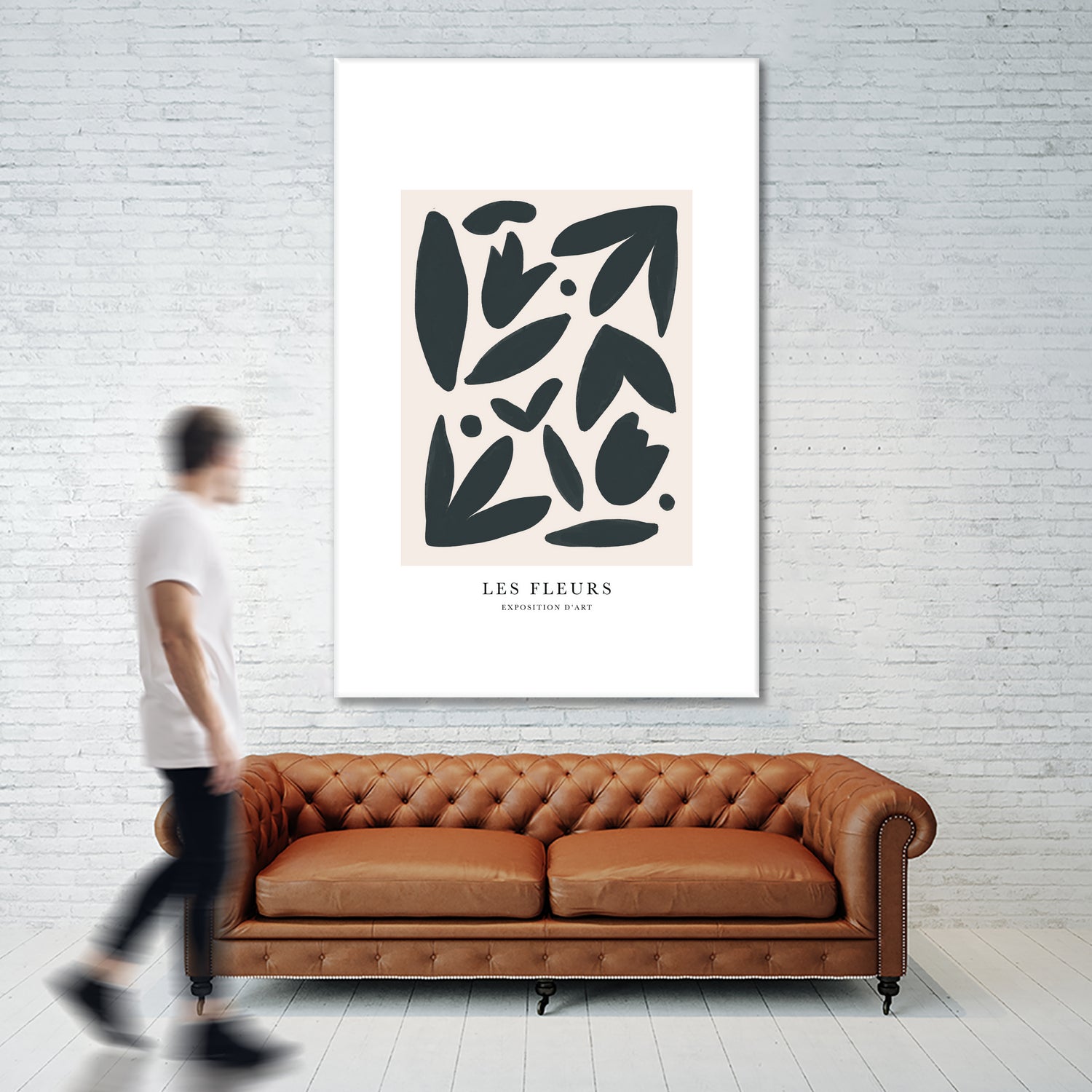 Les Fleurs by M Studio on GIANT ART - beige