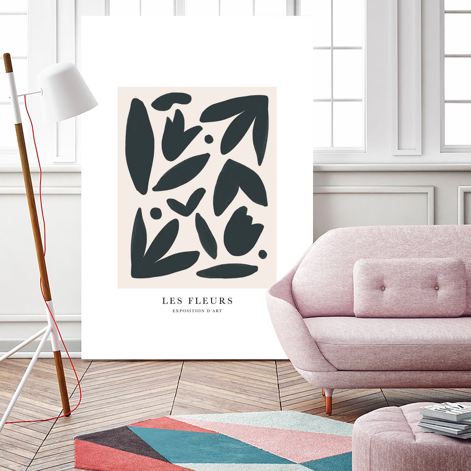Les Fleurs by M Studio on GIANT ART - beige
