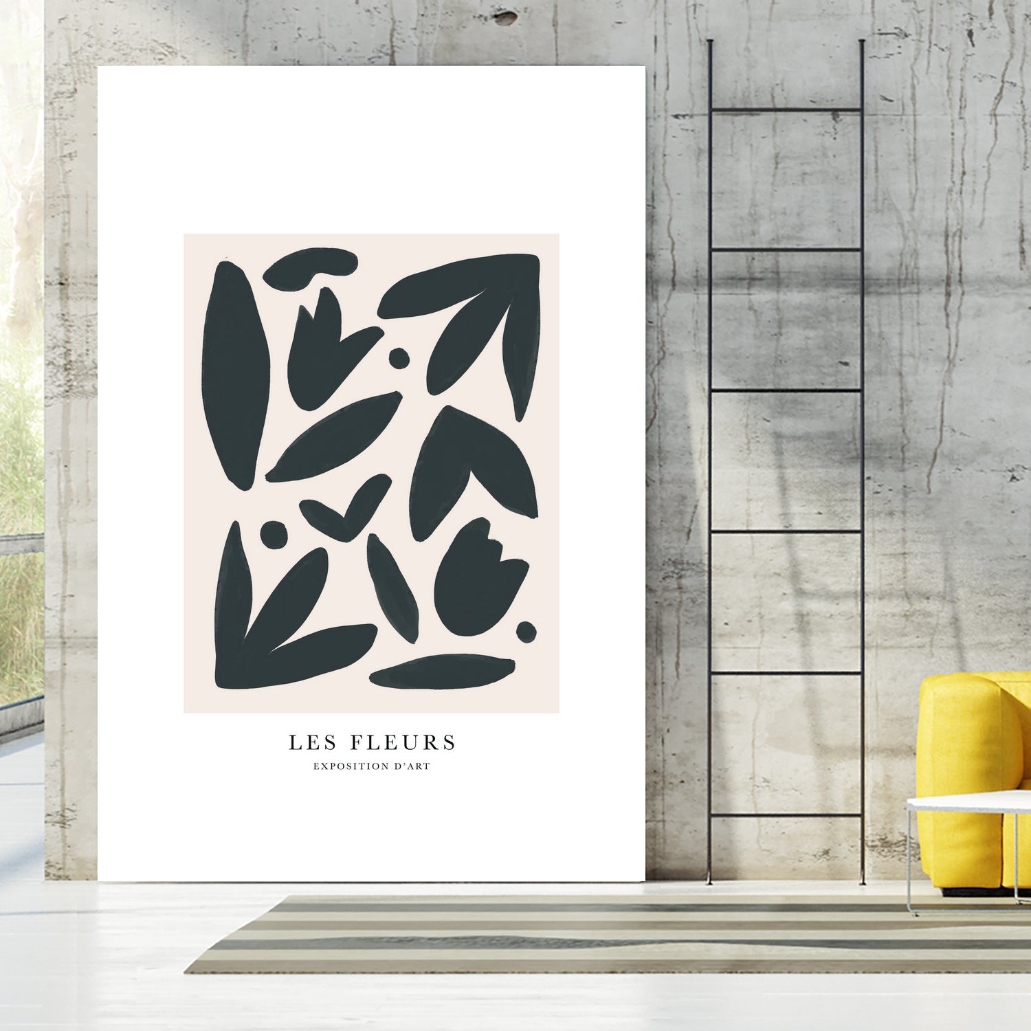 Les Fleurs by M Studio on GIANT ART - beige