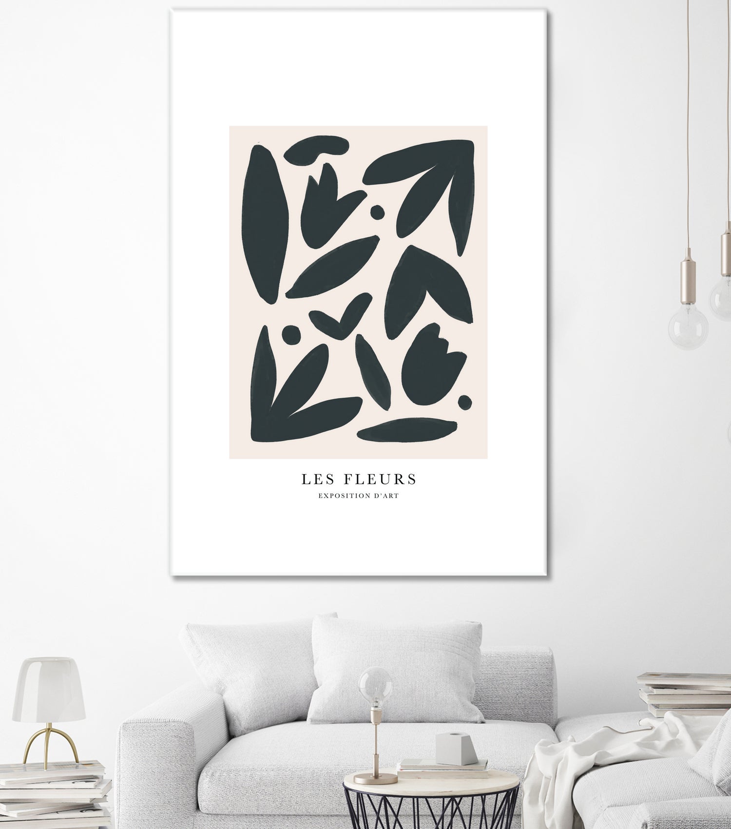 Les Fleurs by M Studio on GIANT ART - beige