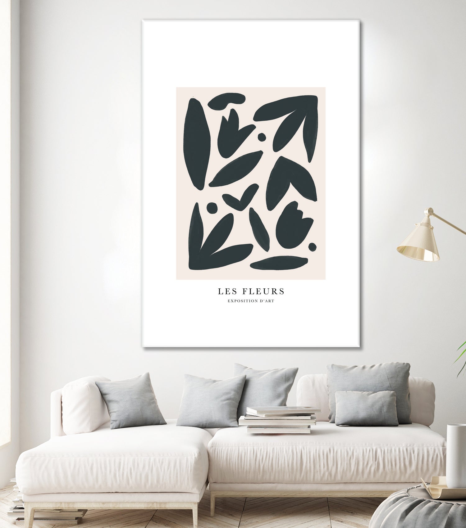 Les Fleurs by M Studio on GIANT ART - beige