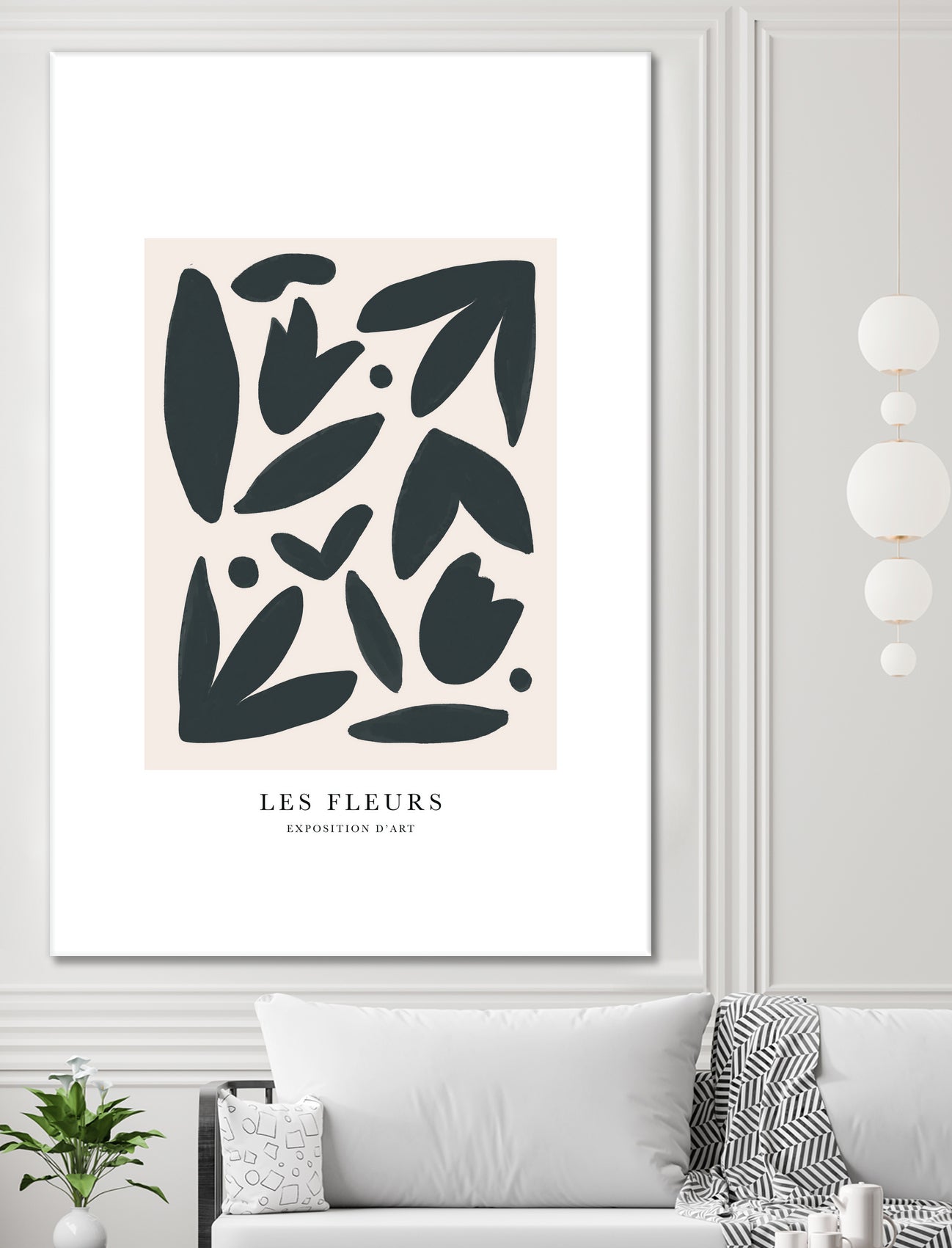 Les Fleurs by M Studio on GIANT ART - beige