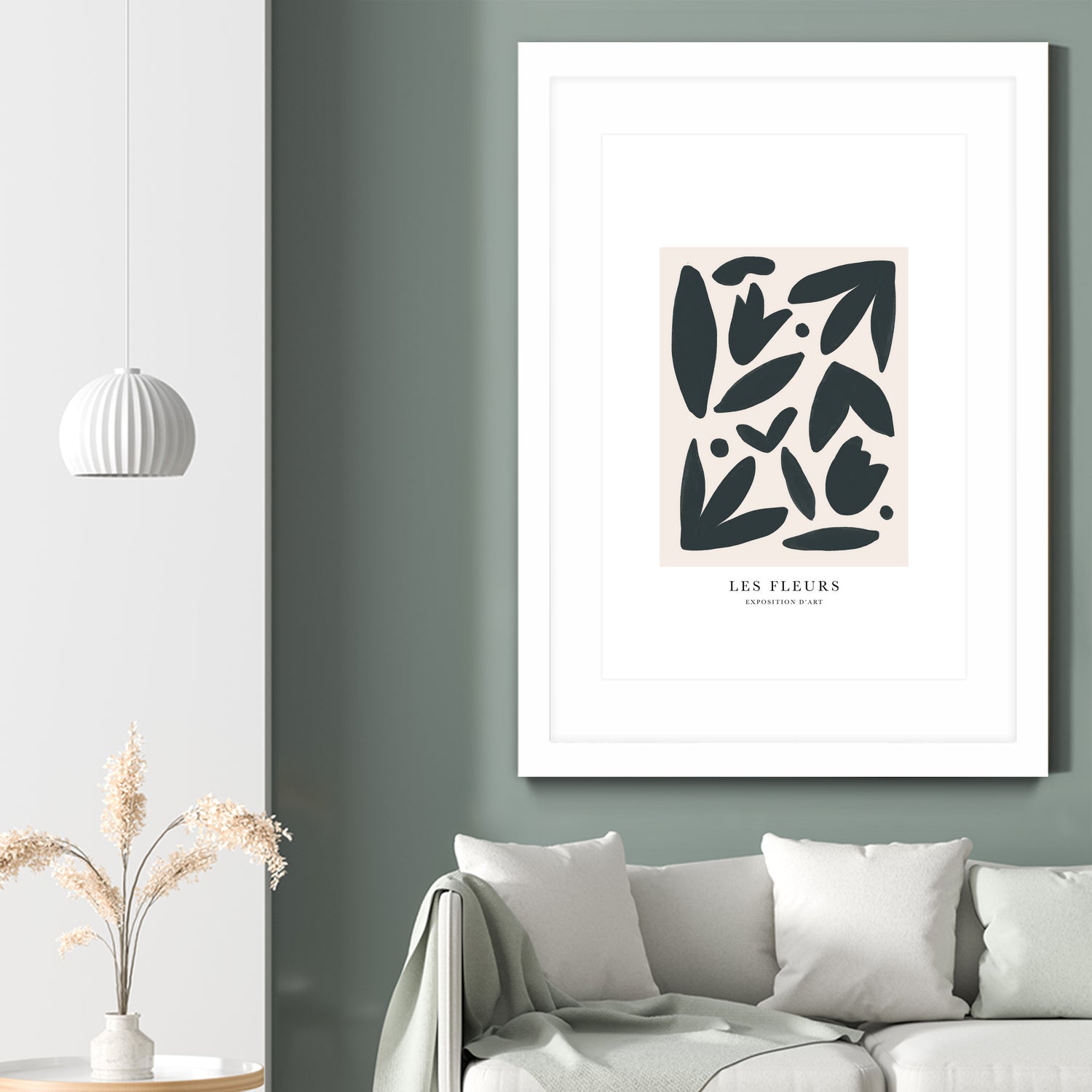 Les Fleurs by M Studio on GIANT ART - beige