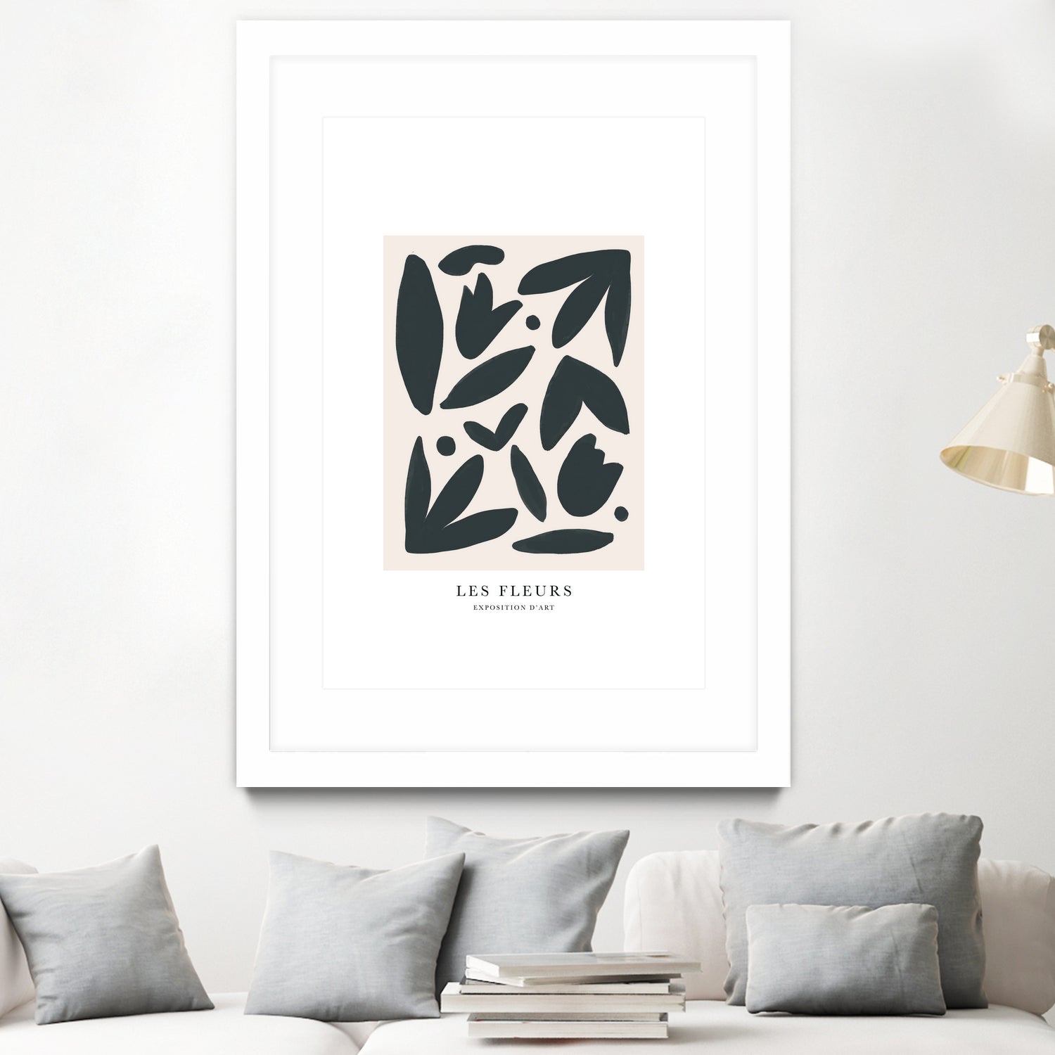 Les Fleurs by M Studio on GIANT ART - beige