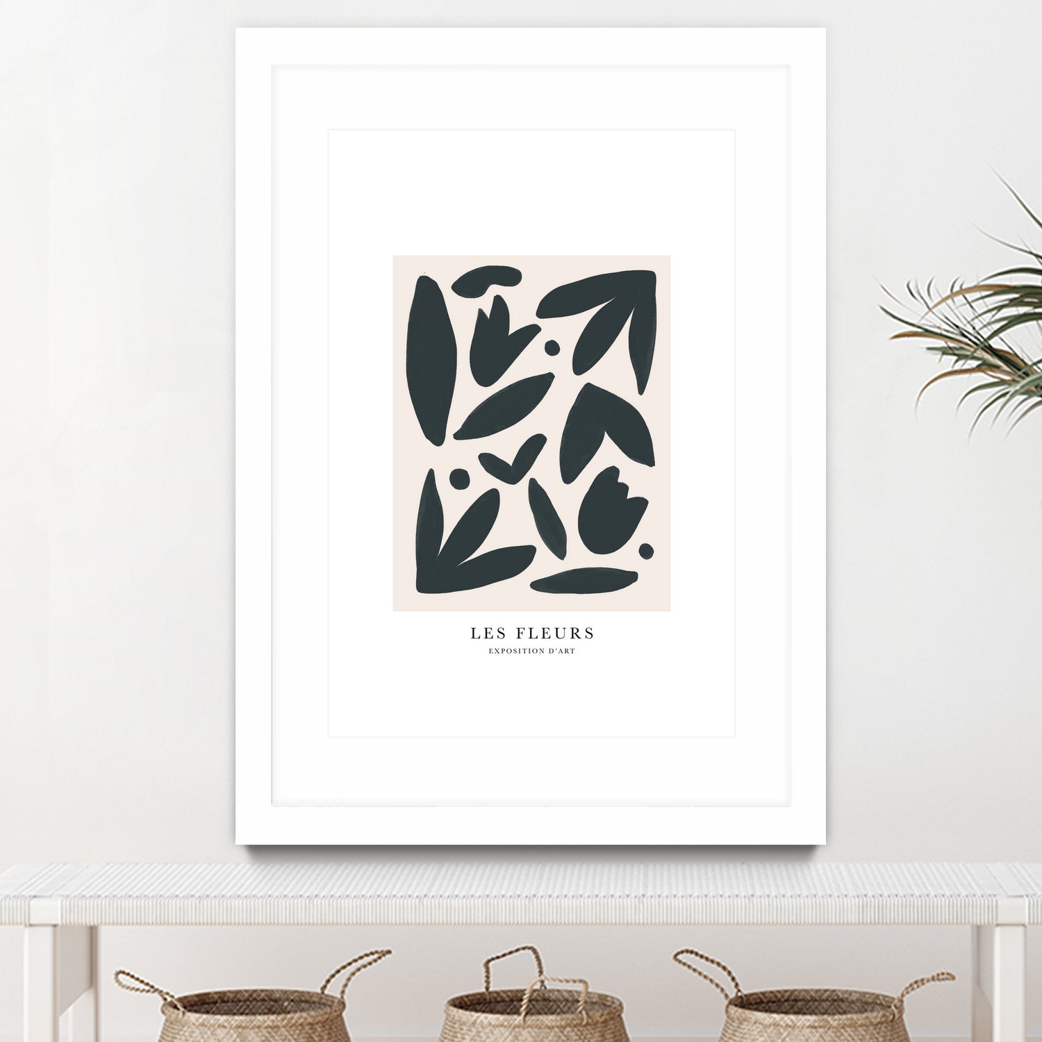 Les Fleurs by M Studio on GIANT ART - beige