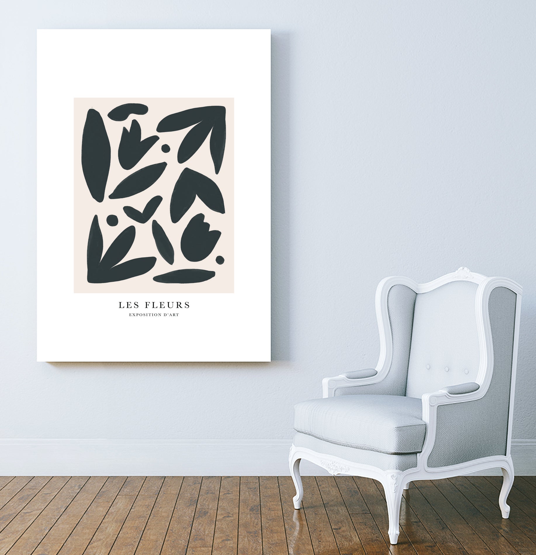 Les Fleurs by M Studio on GIANT ART - beige