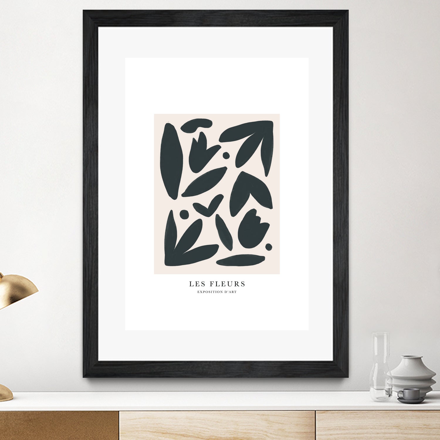 Les Fleurs by M Studio on GIANT ART - beige