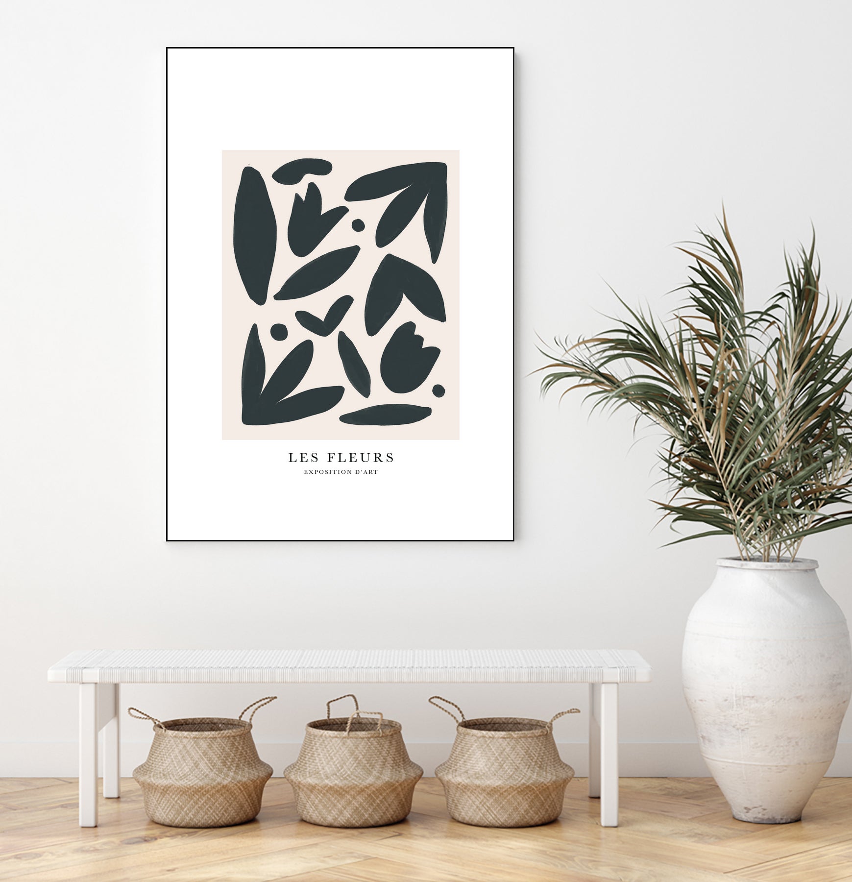 Les Fleurs by M Studio on GIANT ART - beige