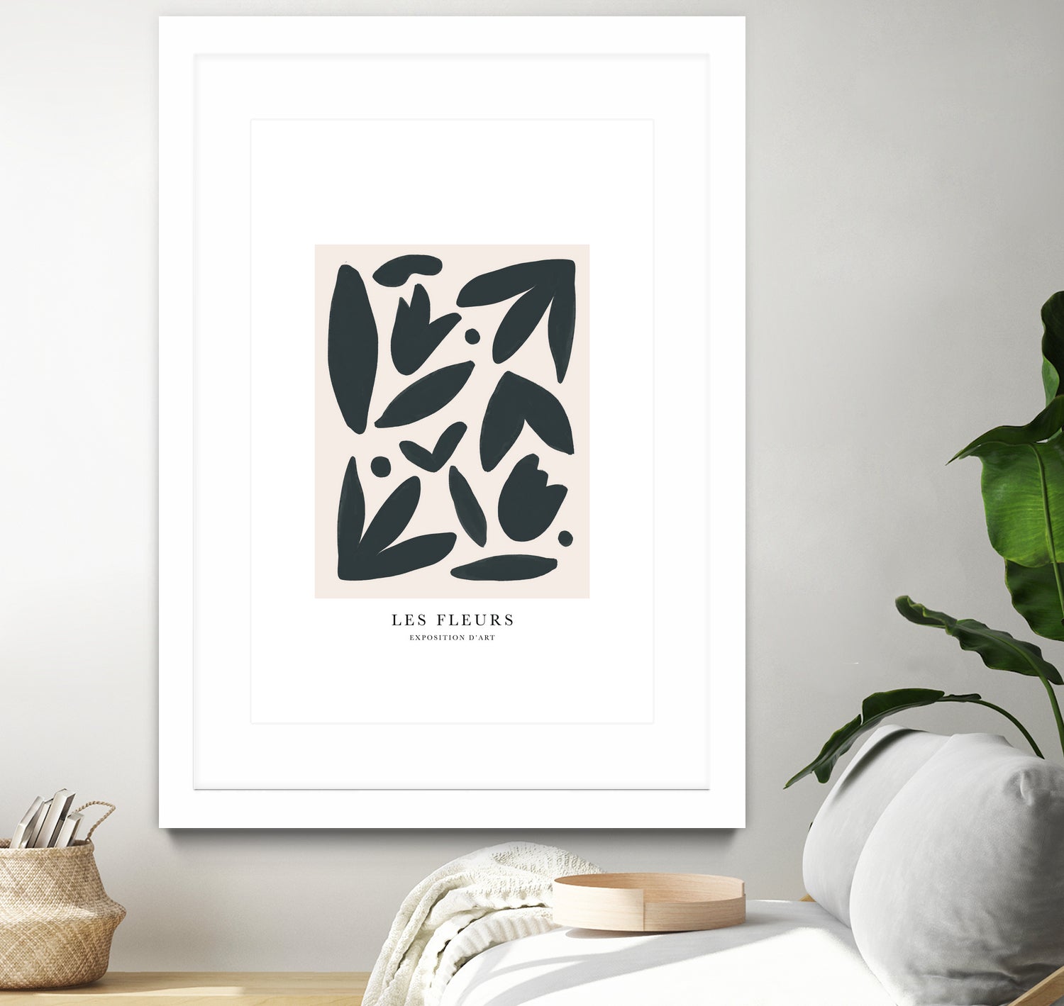 Les Fleurs by M Studio on GIANT ART - beige