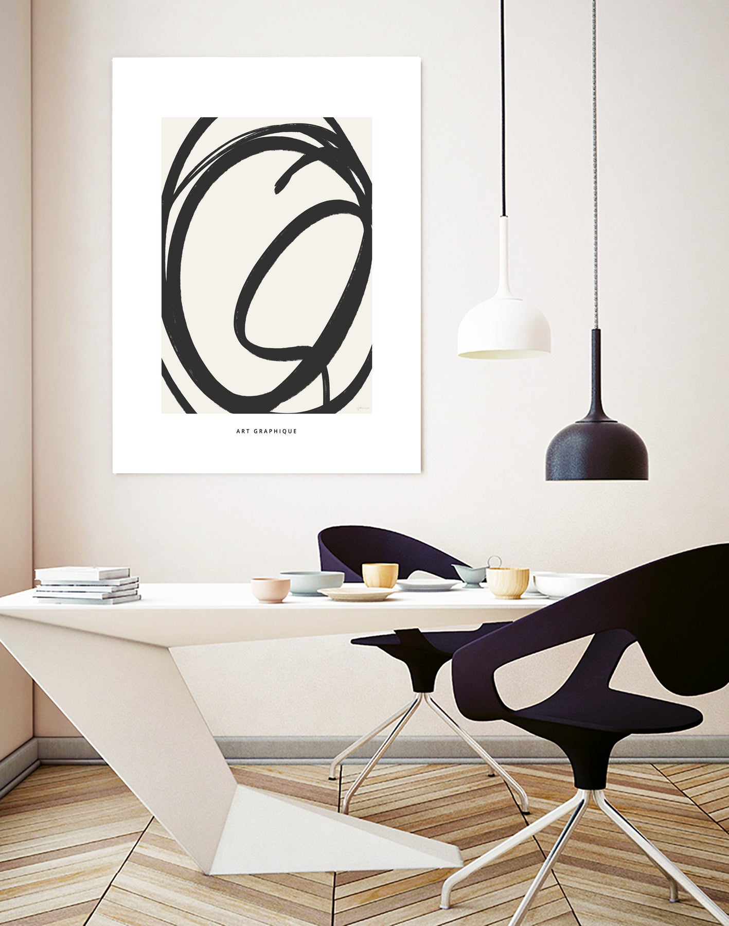 Circle I by M Studio on GIANT ART - black and white