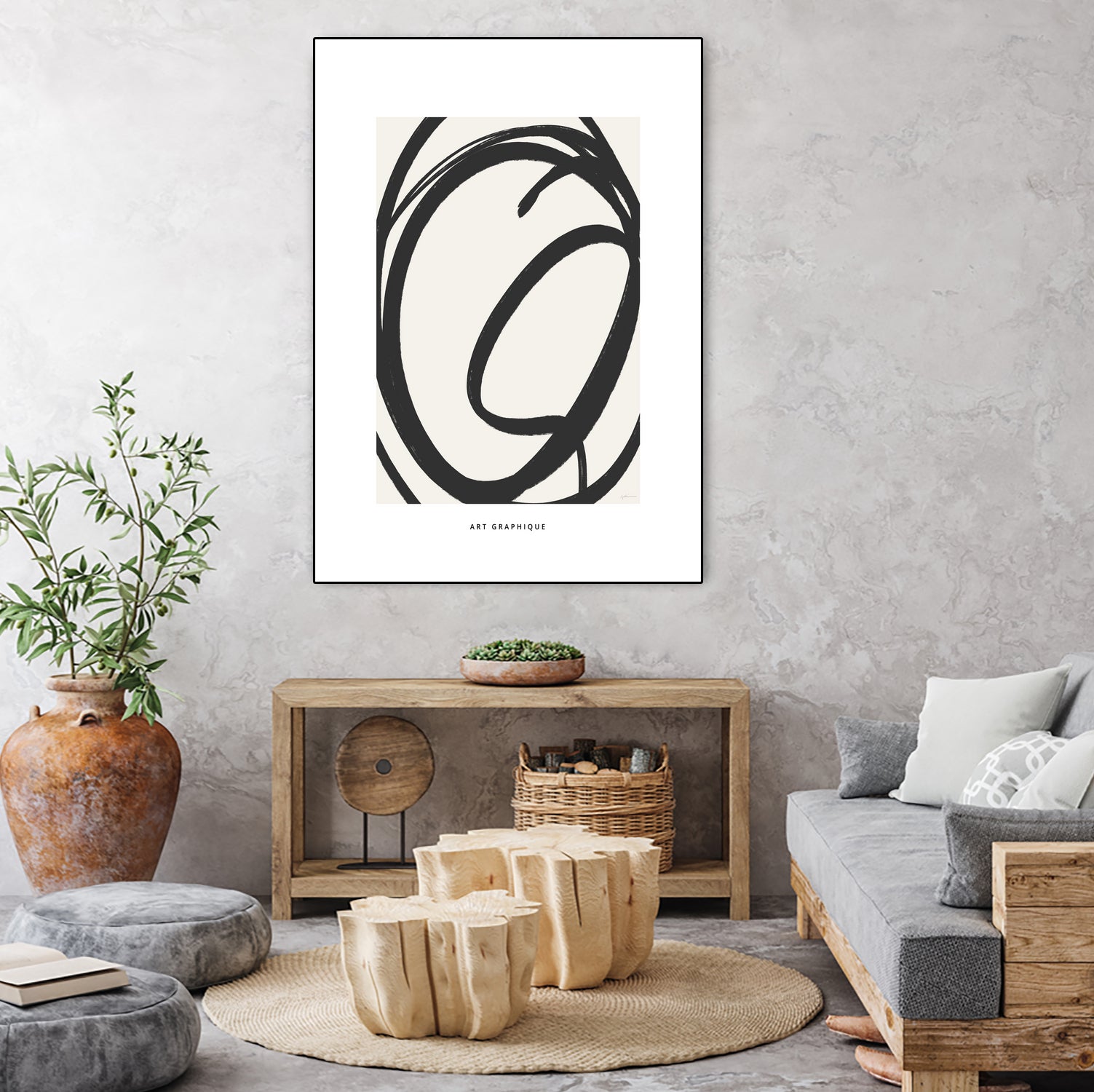 Circle I by M Studio on GIANT ART - black and white