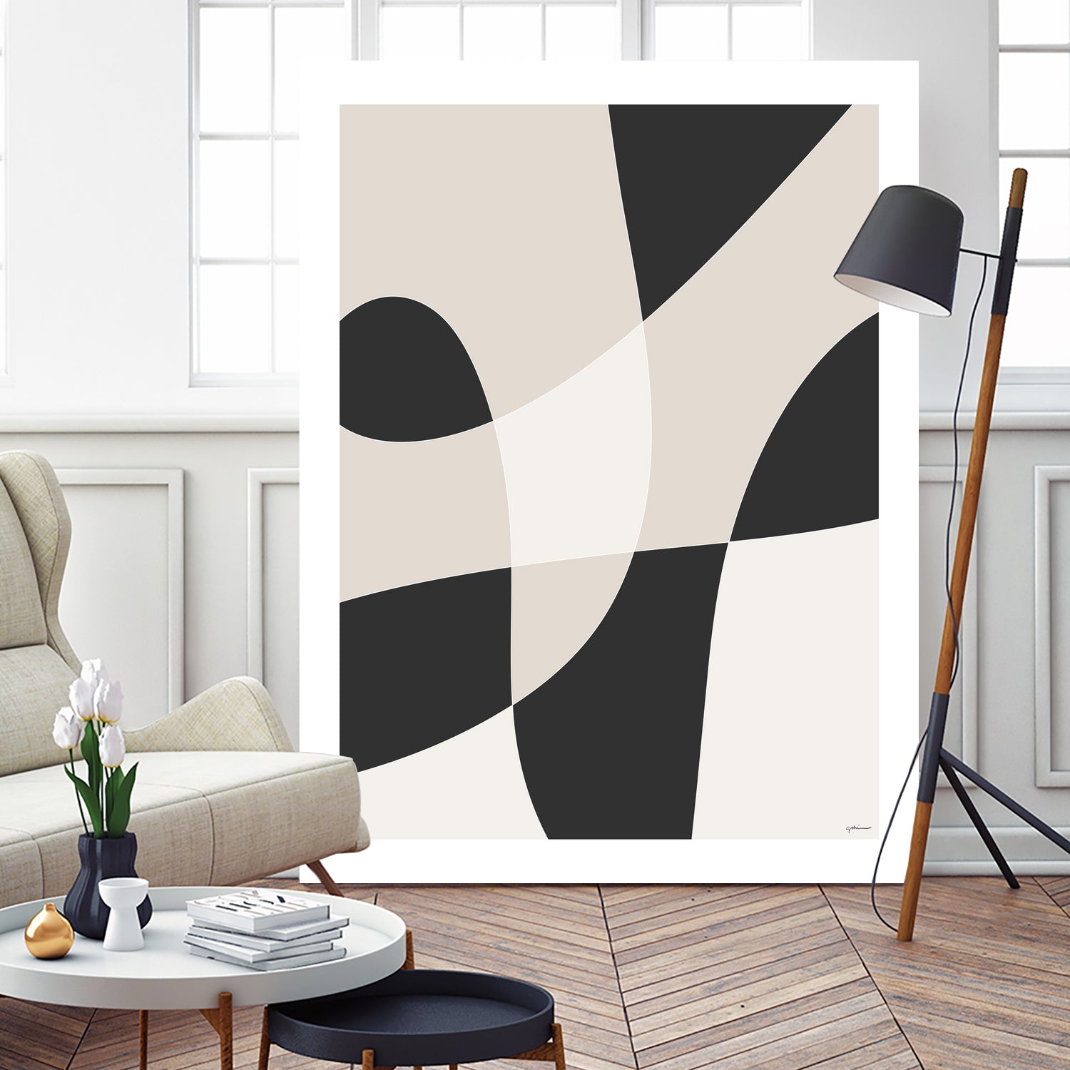 Art Graphique by M Studio on GIANT ART - beige