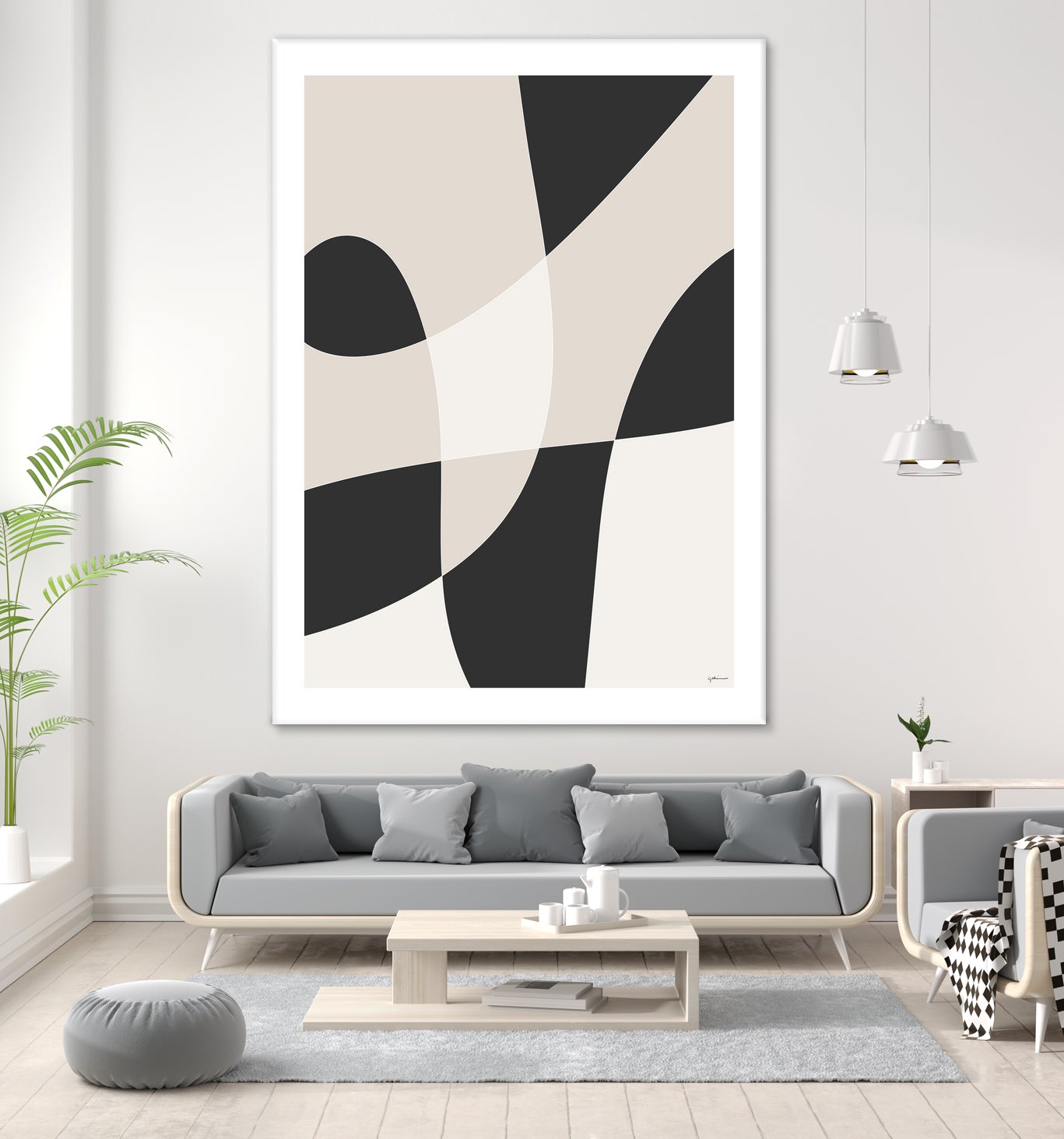 Art Graphique by M Studio on GIANT ART - beige