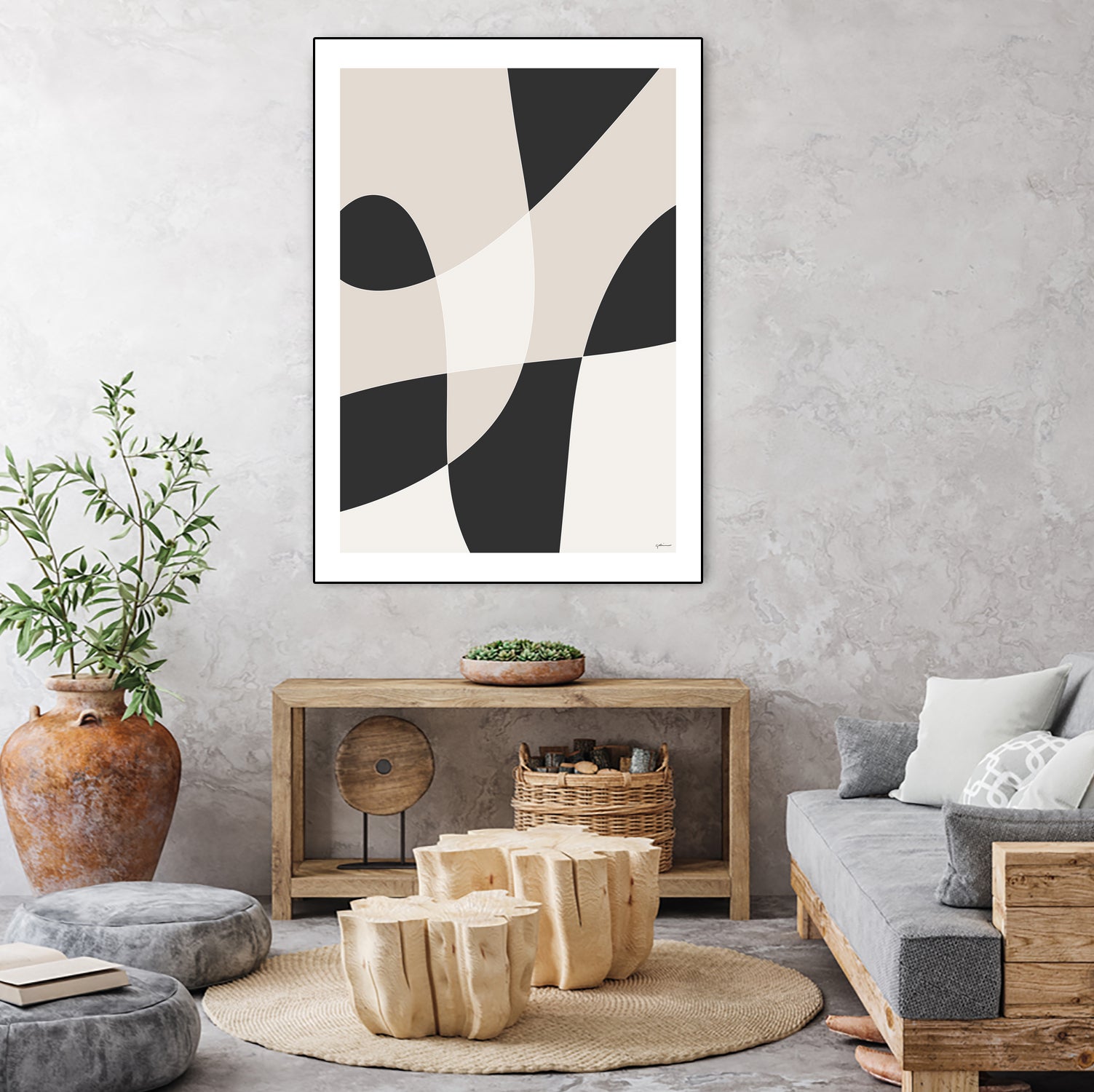 Art Graphique by M Studio on GIANT ART - beige