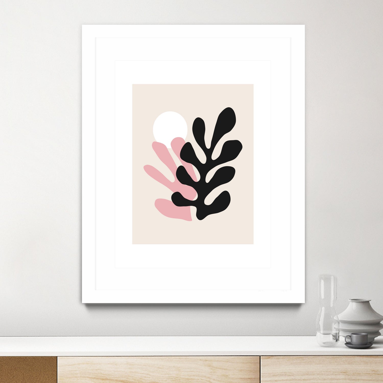 Pink Cut Outs III by M Studio on GIANT ART - beige scandinavian