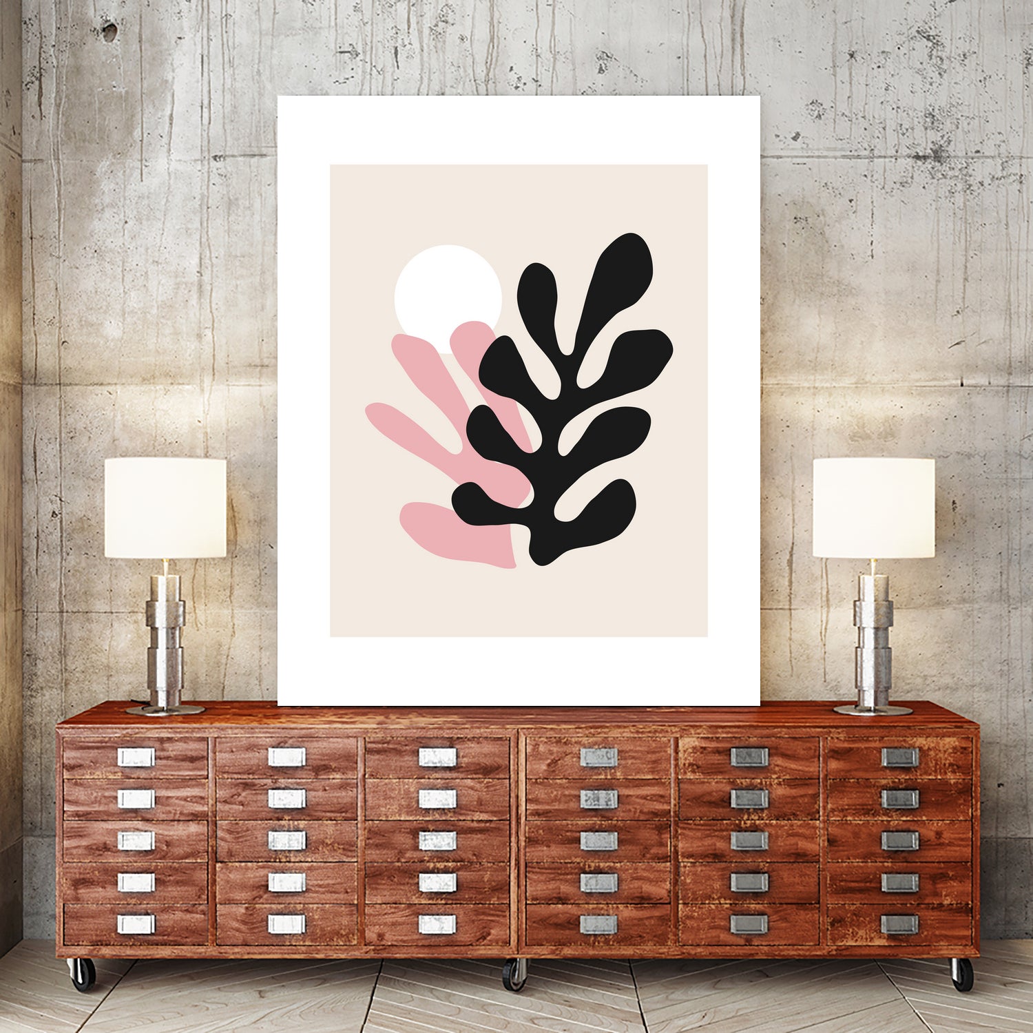 Pink Cut Outs III by M Studio on GIANT ART - beige scandinavian