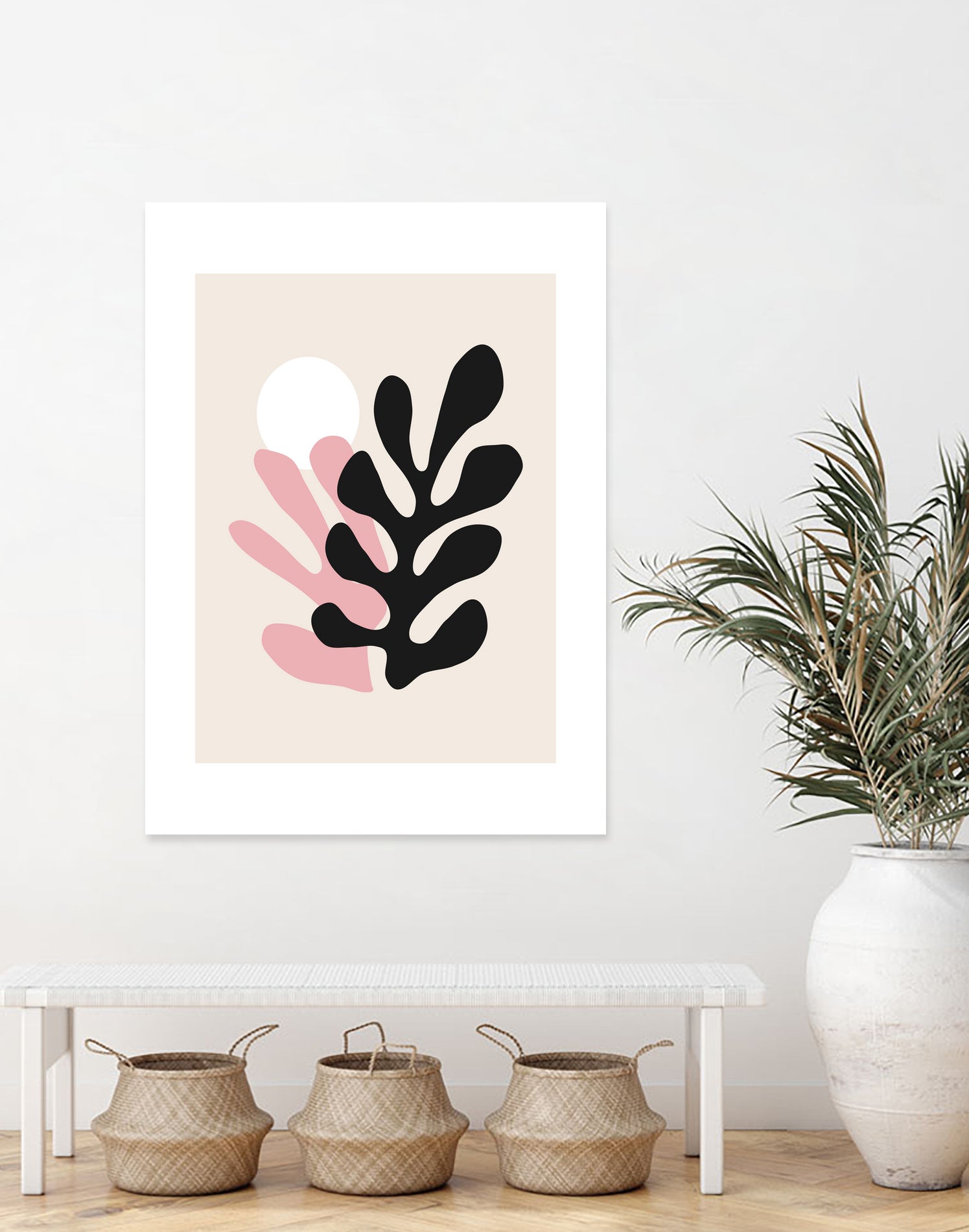 Pink Cut Outs III by M Studio on GIANT ART - beige scandinavian