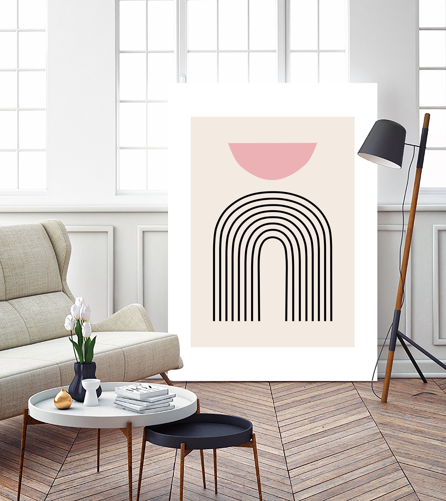 Pink Boho by M Studio on GIANT ART - beige scandinavian