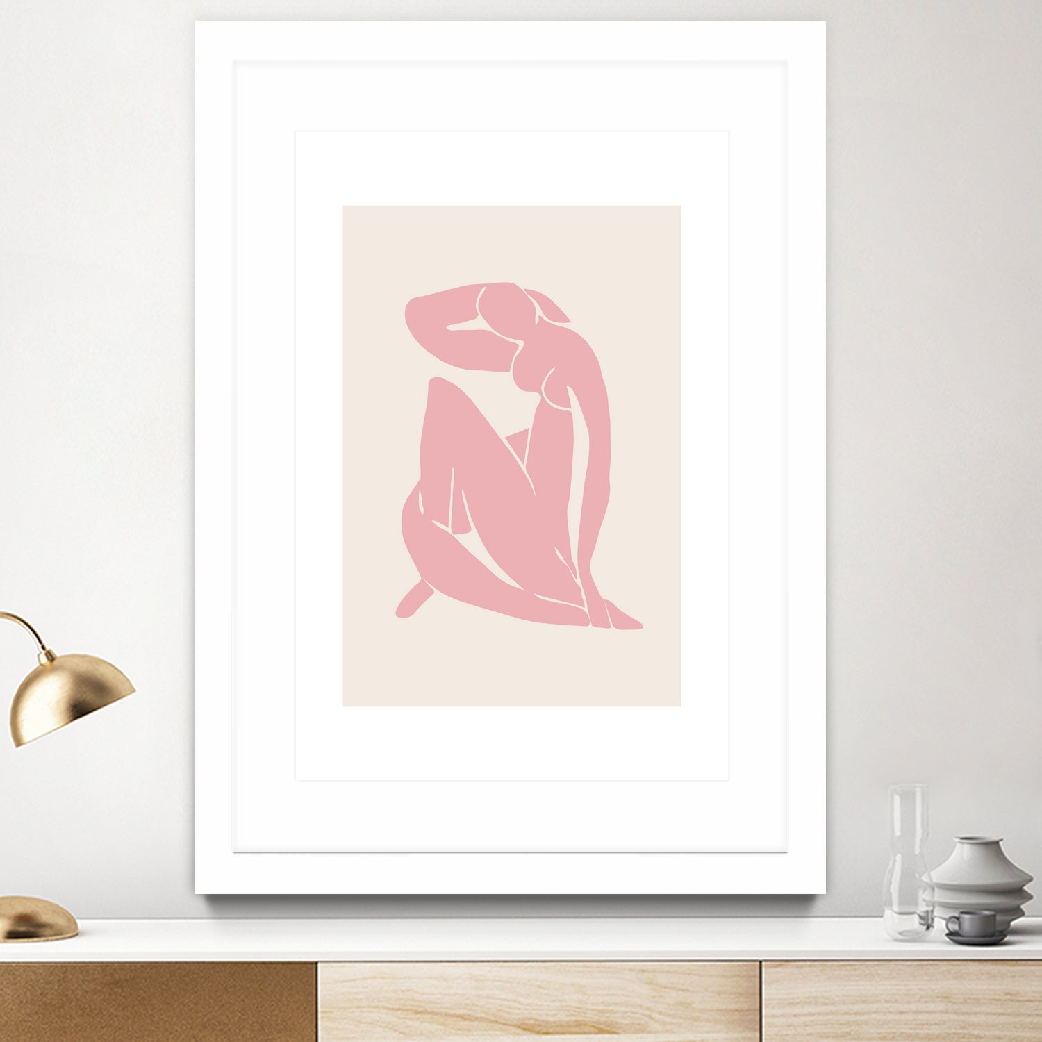 Nude Figure II by M Studio on GIANT ART - beige minimalist