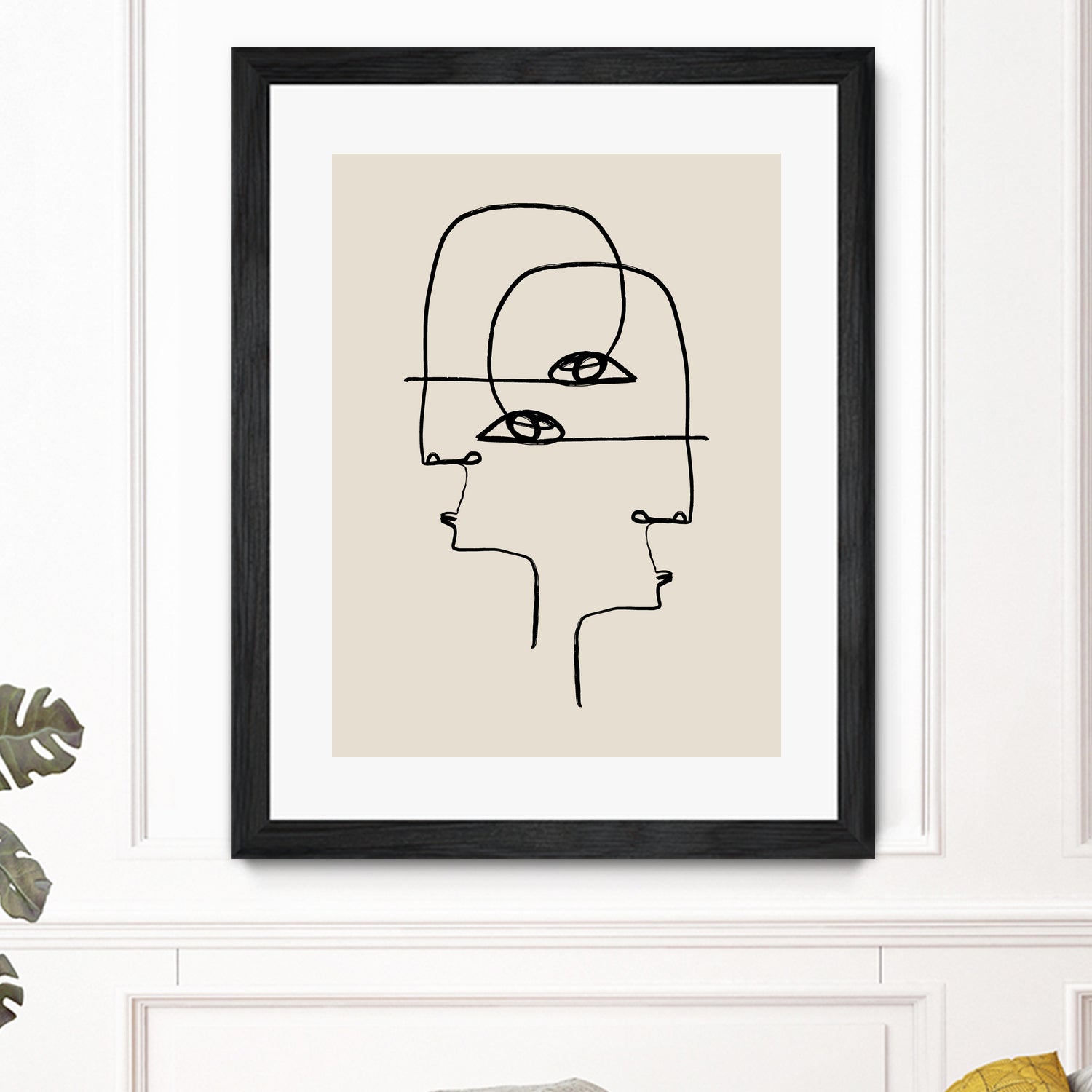 Faces by M Studio on GIANT ART - beige minimalist