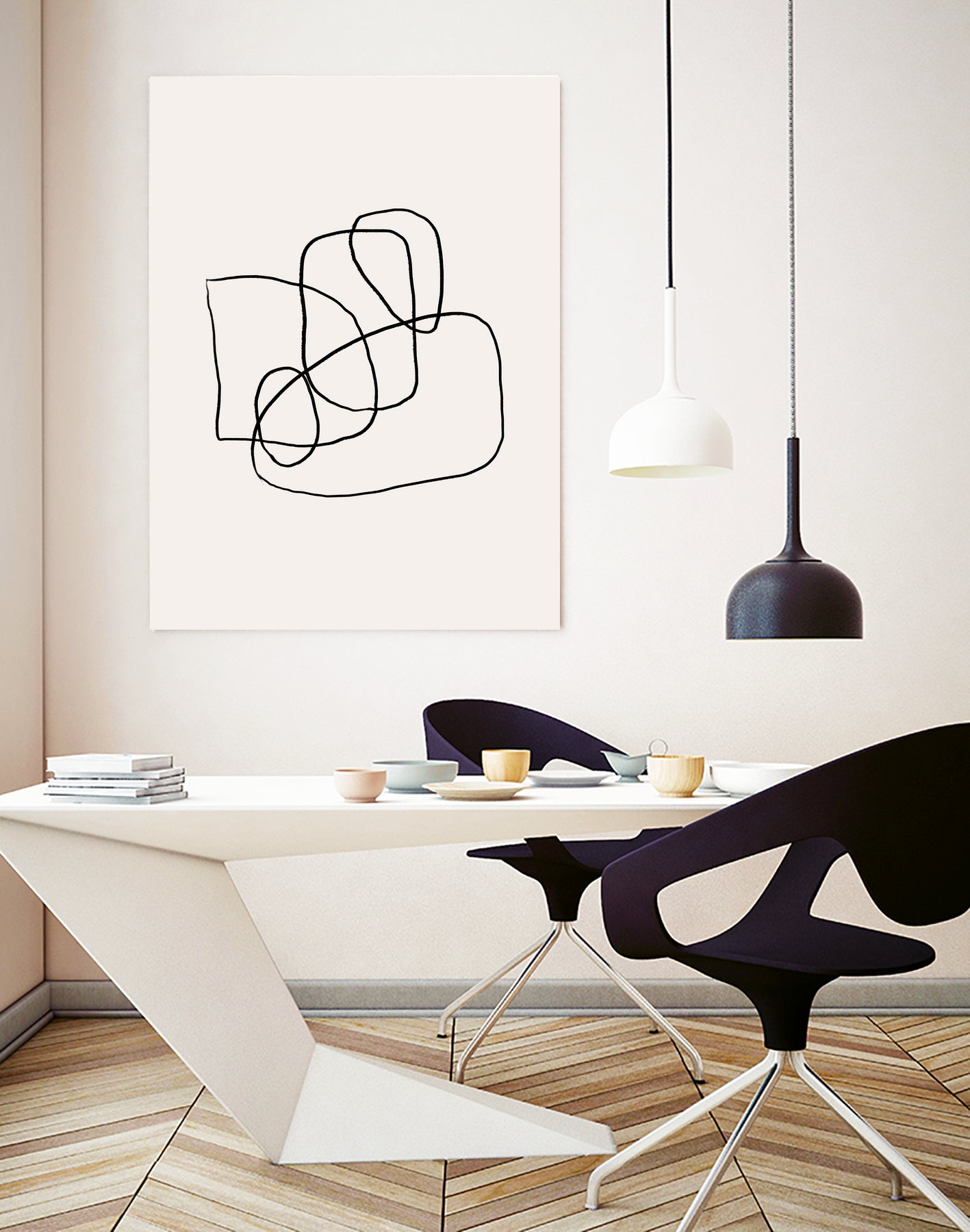 Simple lines by M Studio on GIANT ART - black linear