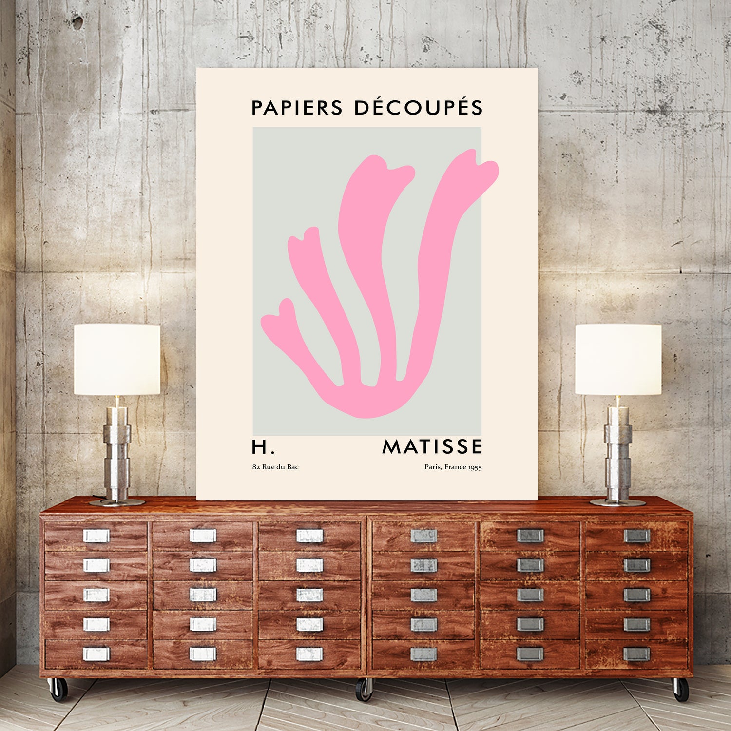 Papiers Découpés V by M Studio on GIANT ART - pink scandinavian