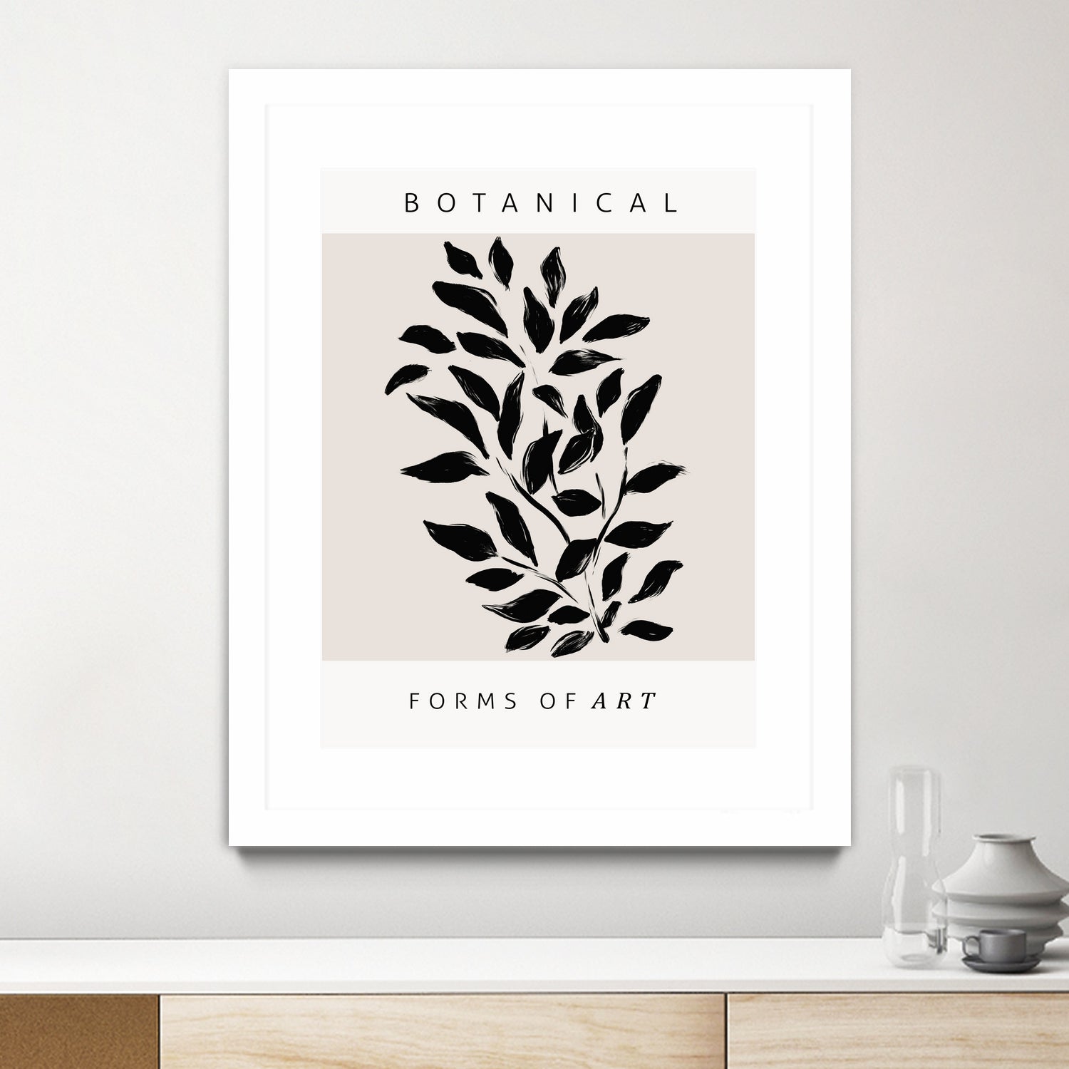 Forms of Art by M Studio on GIANT ART - beige botanical