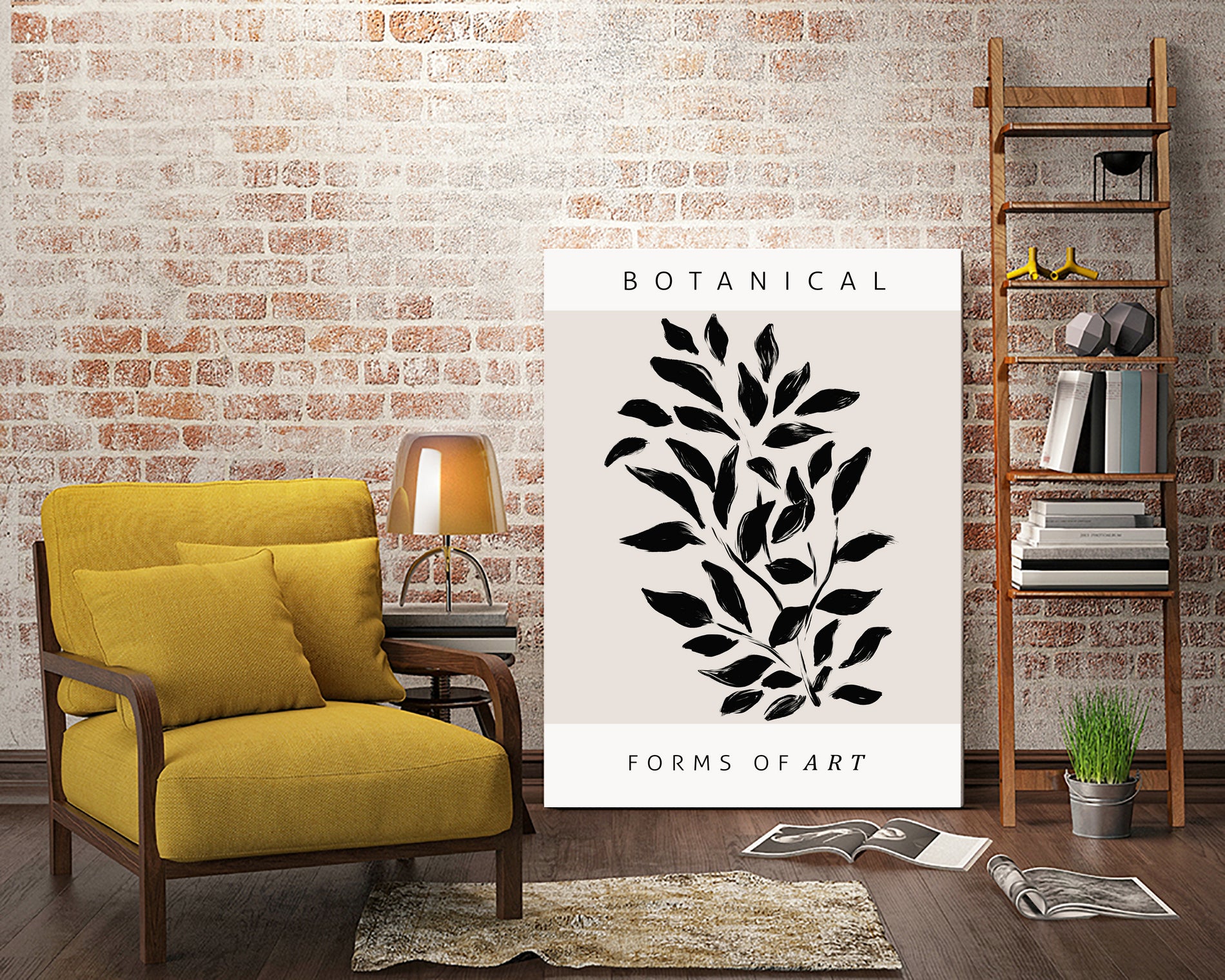 Forms of Art by M Studio on GIANT ART - beige botanical