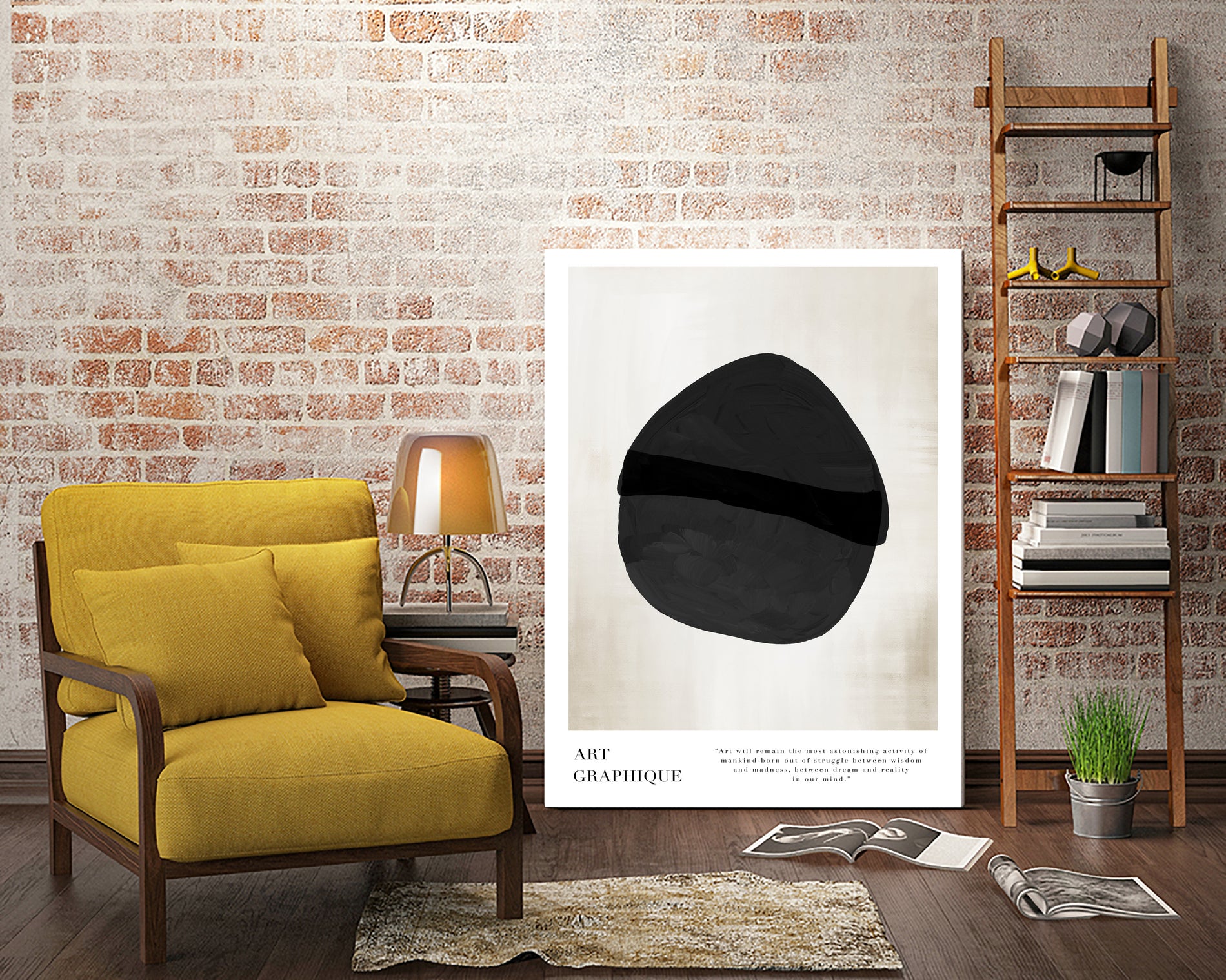 Art Graphique by M Studio on GIANT ART - beige minimalist