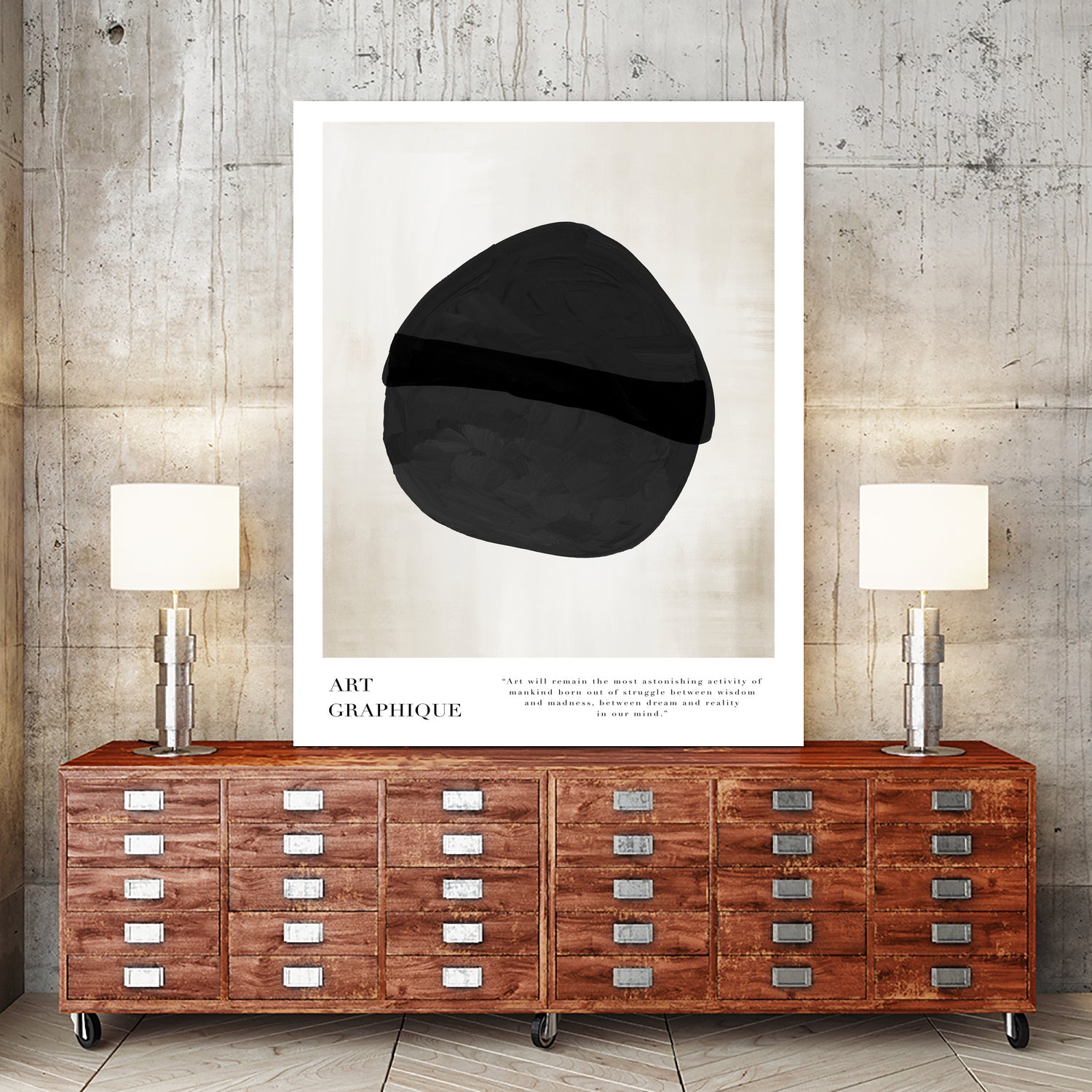 Art Graphique by M Studio on GIANT ART - beige minimalist