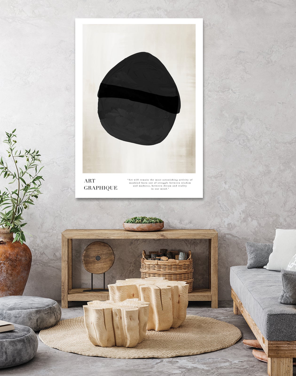 Art Graphique by M Studio on GIANT ART - beige minimalist