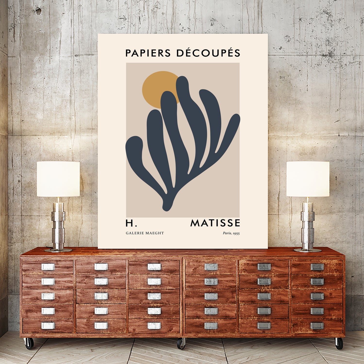 Papiers Découpés I by M Studio on GIANT ART - grey mid century