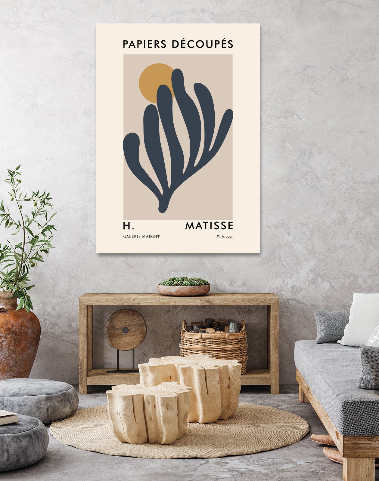 Papiers Découpés I by M Studio on GIANT ART - grey mid century