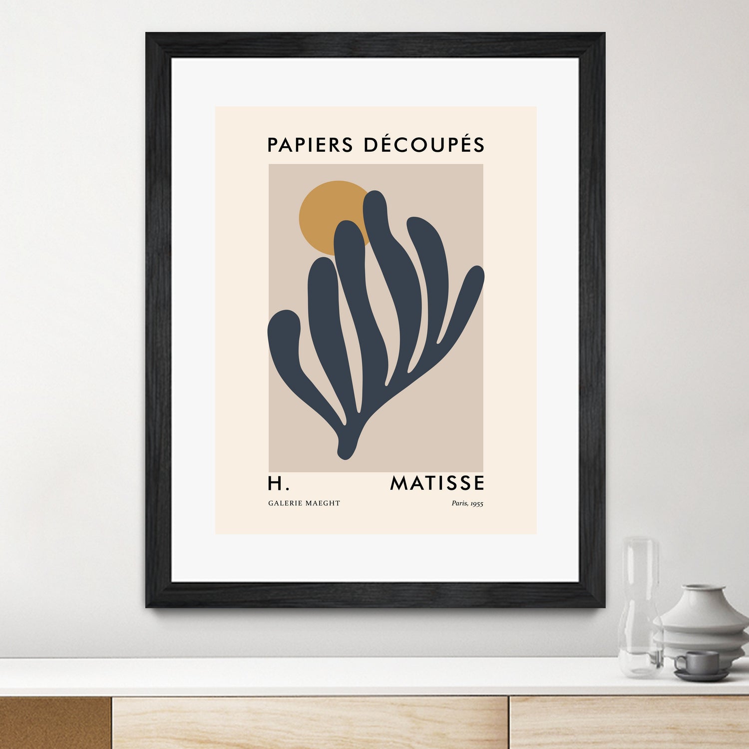 Papiers Découpés I by M Studio on GIANT ART - grey mid century