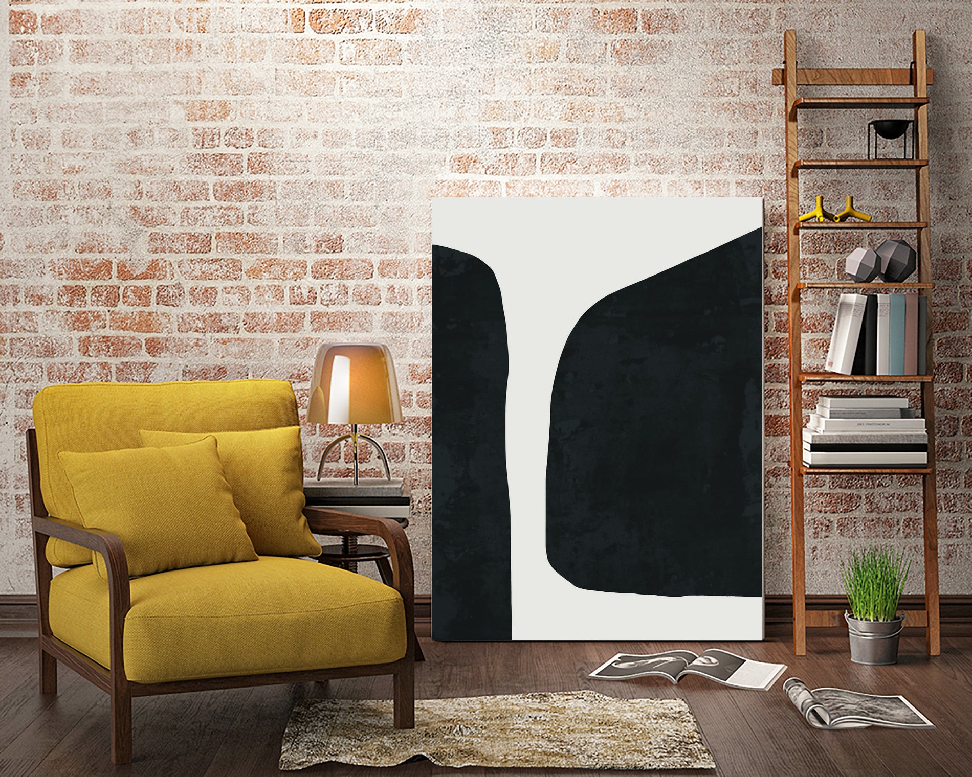 Black Abstract by M Studio on GIANT ART - black scandinavian