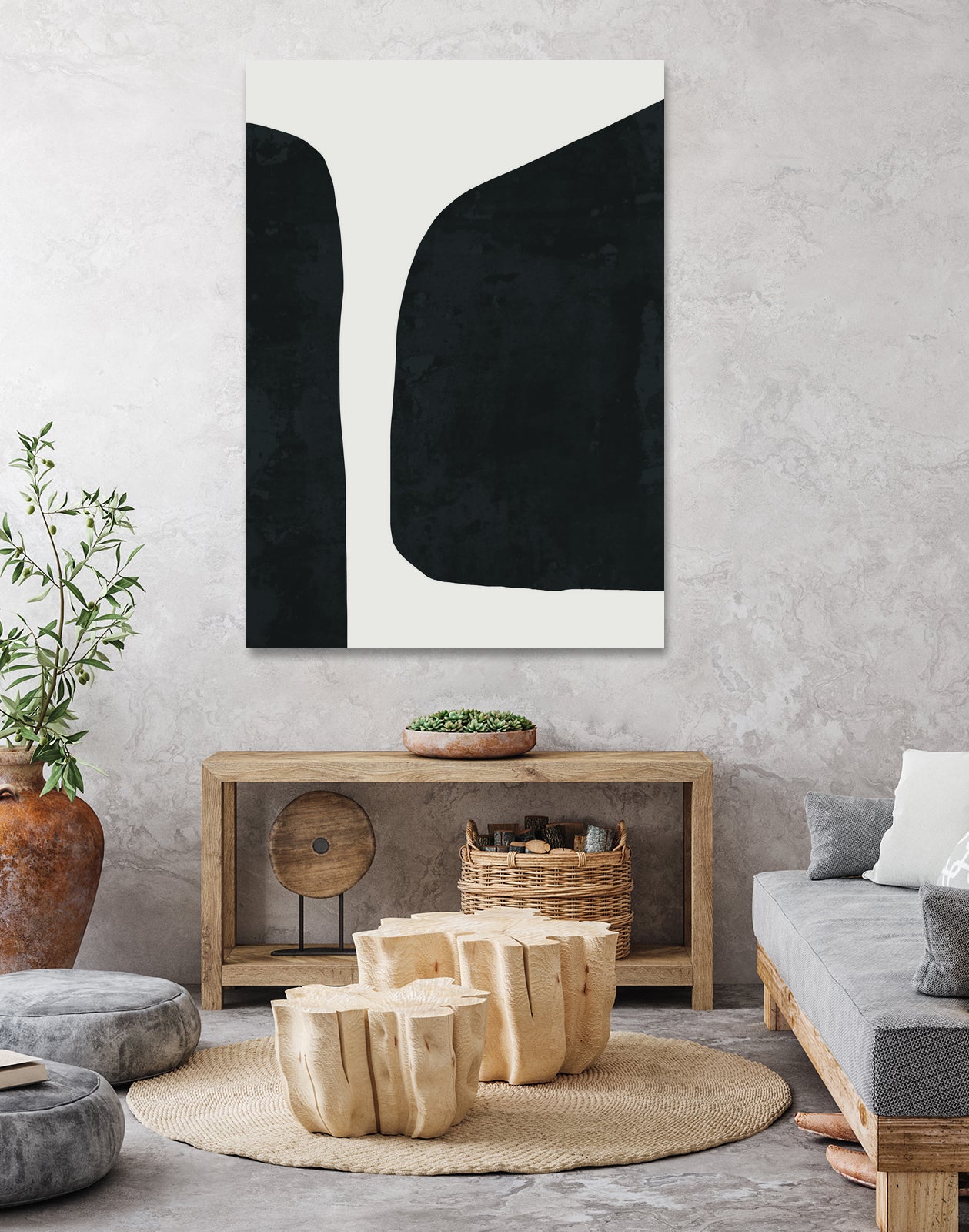 Black Abstract by M Studio on GIANT ART - black scandinavian