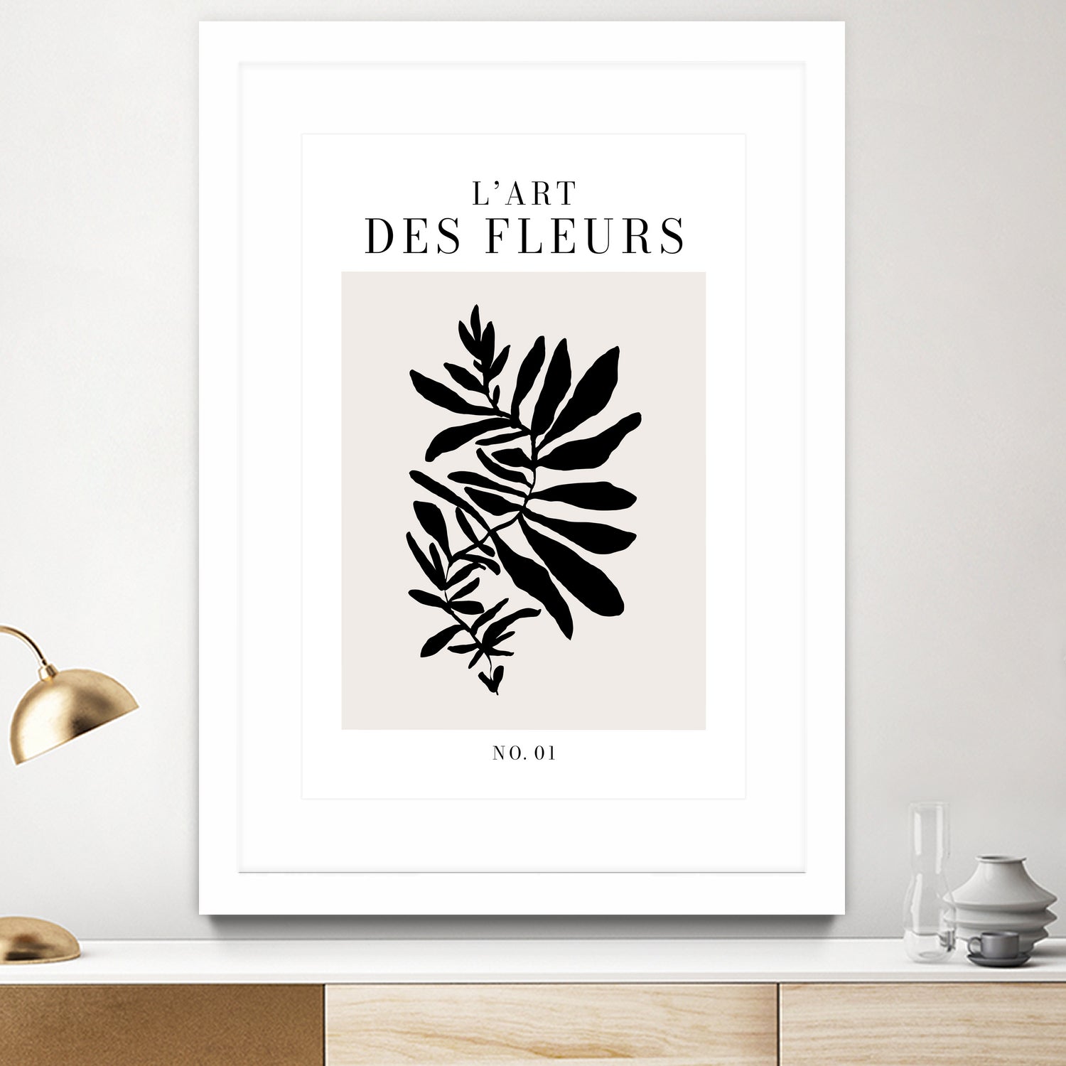 L'art des fleurs by M Studio on GIANT ART - beige flowers