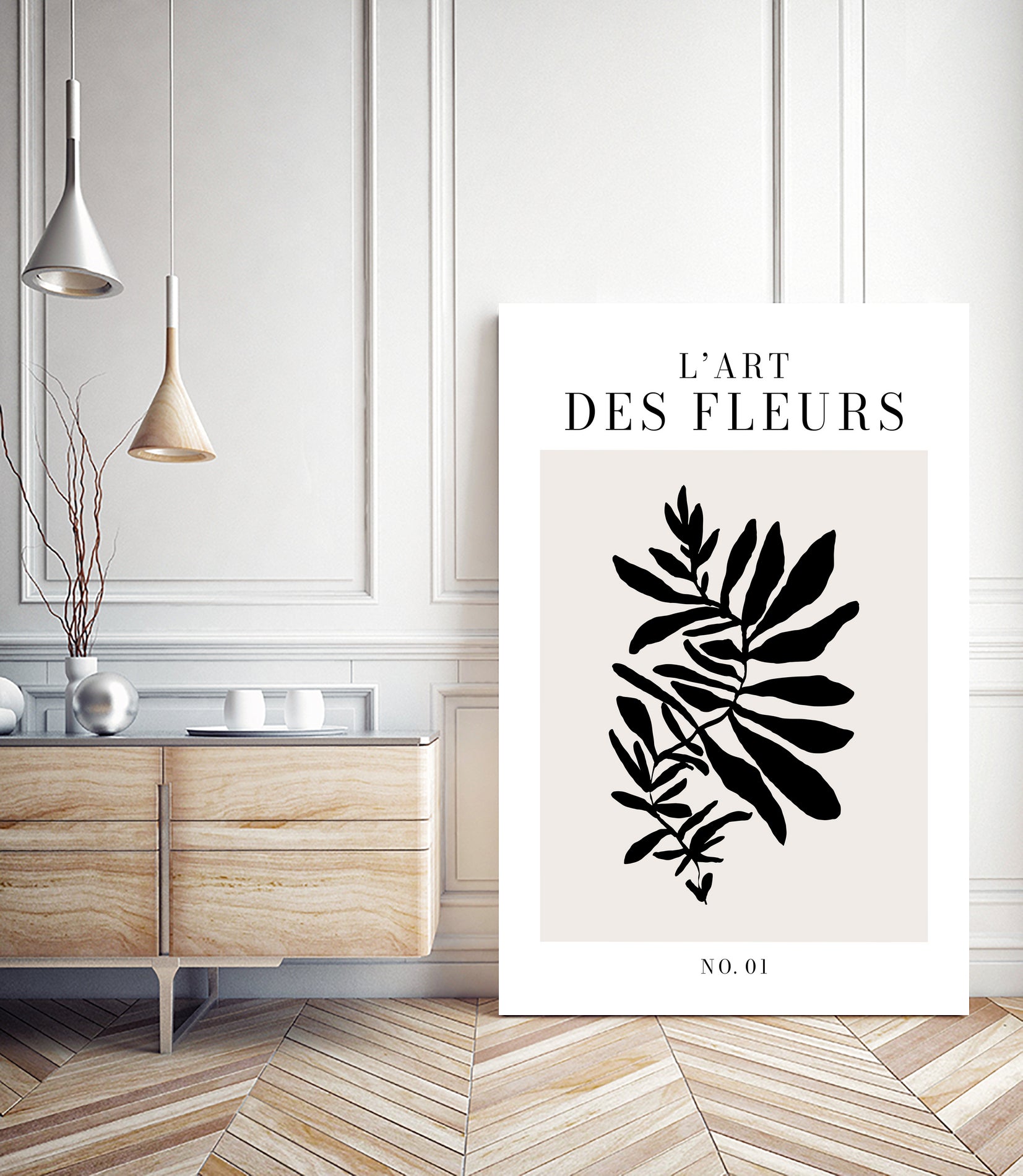 L'art des fleurs by M Studio on GIANT ART - beige flowers