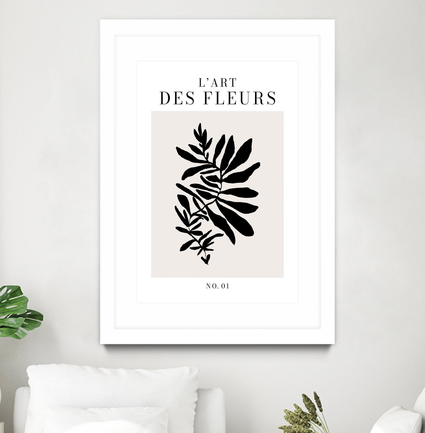 L'art des fleurs by M Studio on GIANT ART - beige flowers
