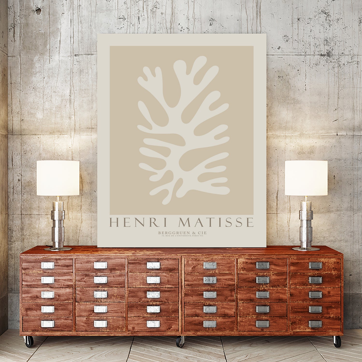 Cut Outs II by M Studio on GIANT ART - beige mid century