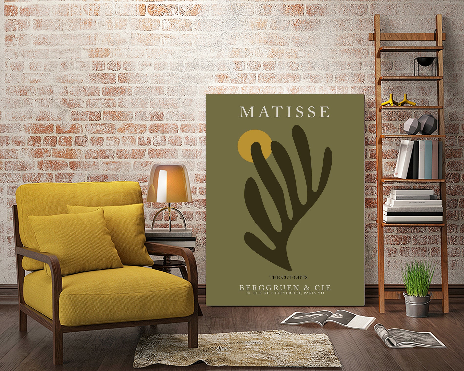 Cut Outs I by M Studio on GIANT ART - green mid century