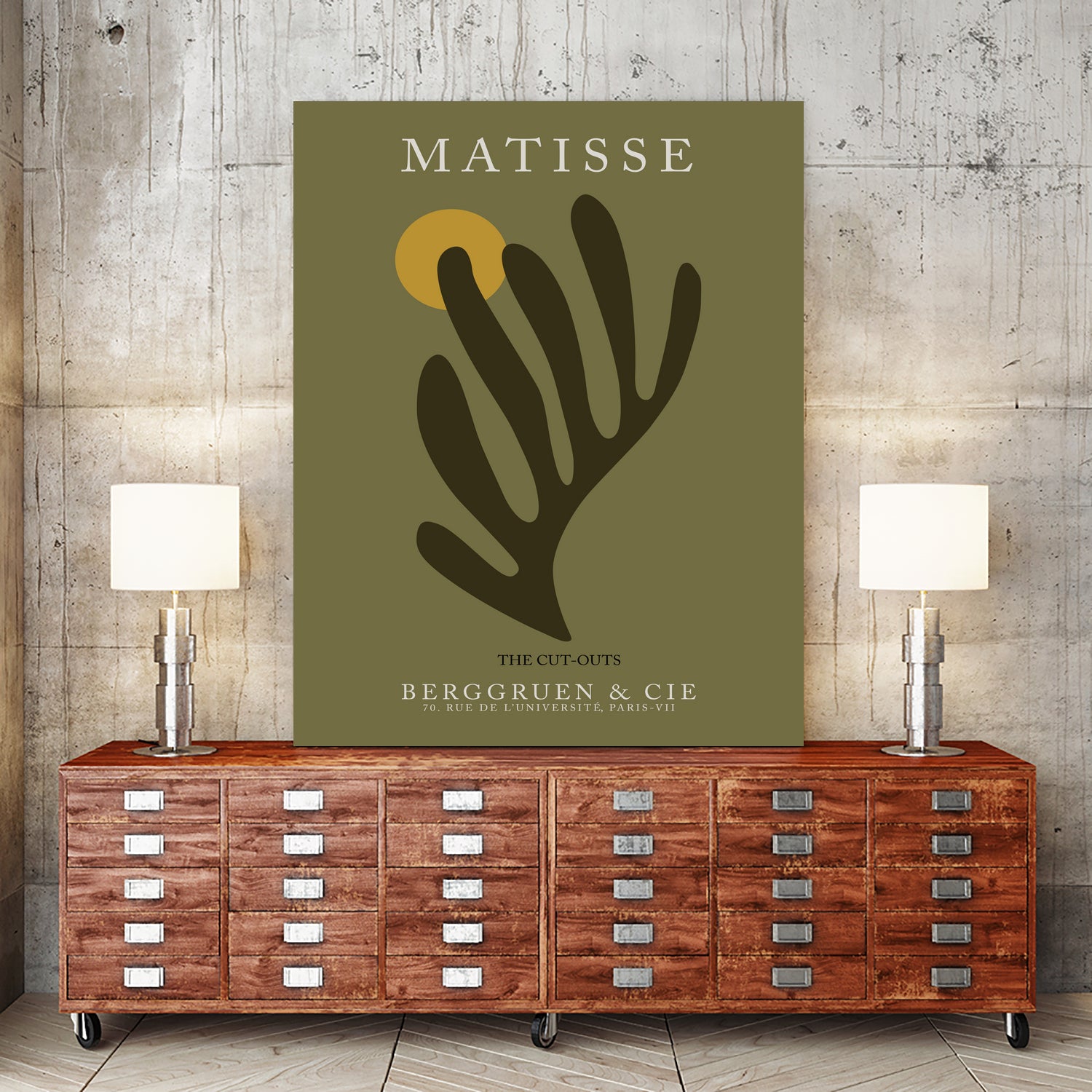 Cut Outs I by M Studio on GIANT ART - green mid century