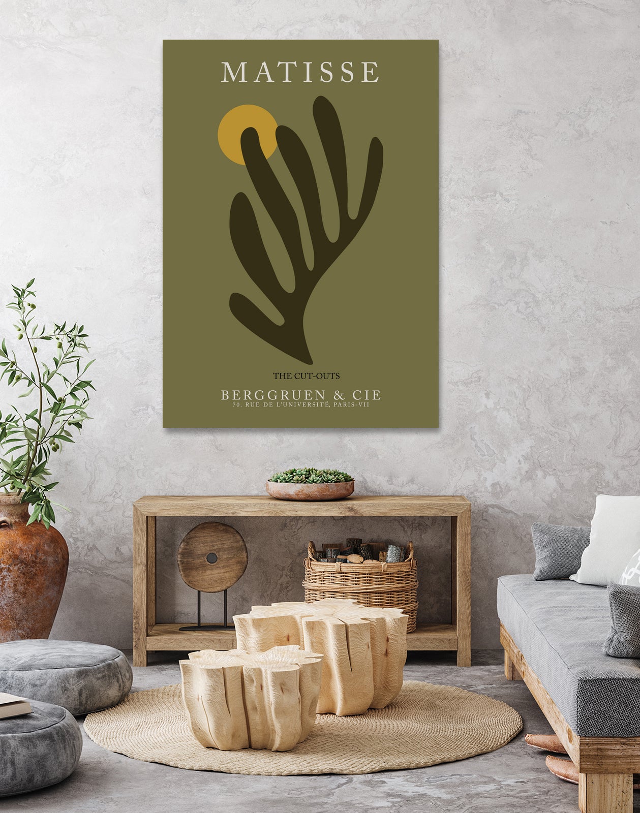 Cut Outs I by M Studio on GIANT ART - green mid century